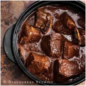 Rib tips marinated and cooked in mocha sauce.