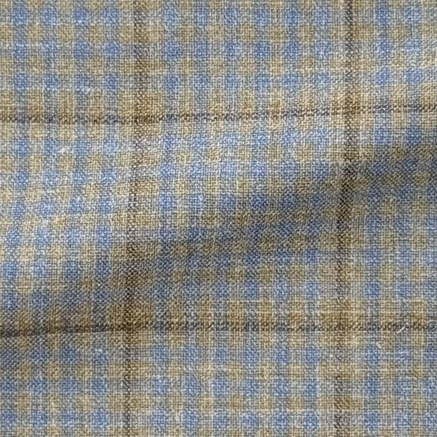 Blue & Tan Check w/ Windowpane