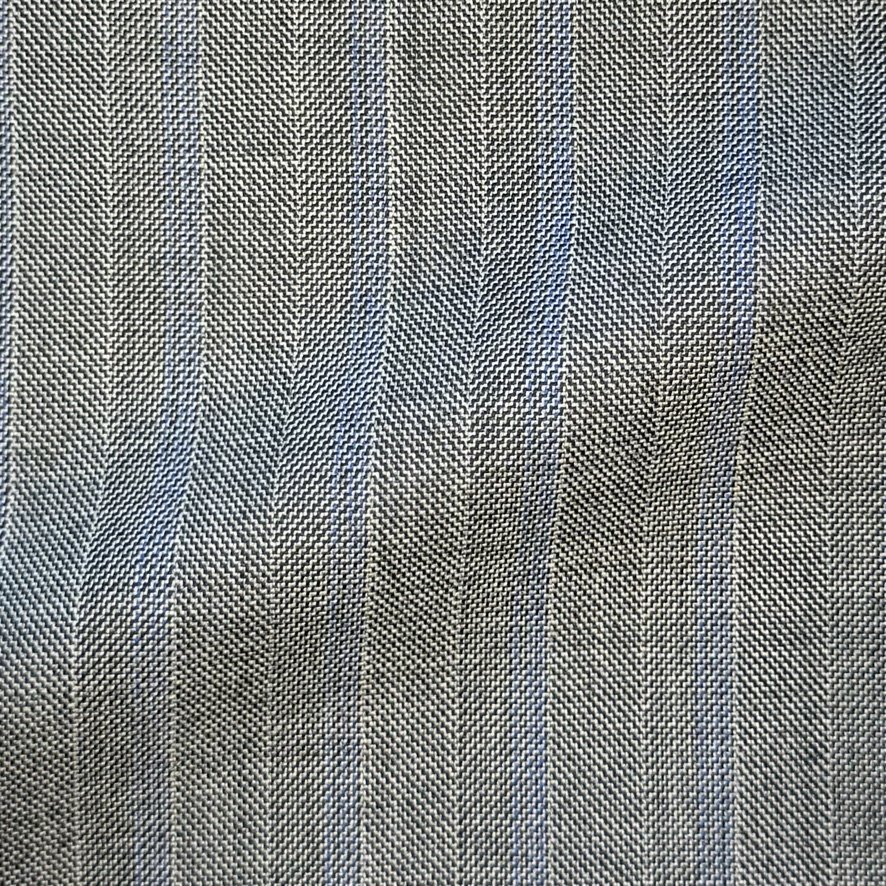 Gray & Blue Herringbone Complex Stripe