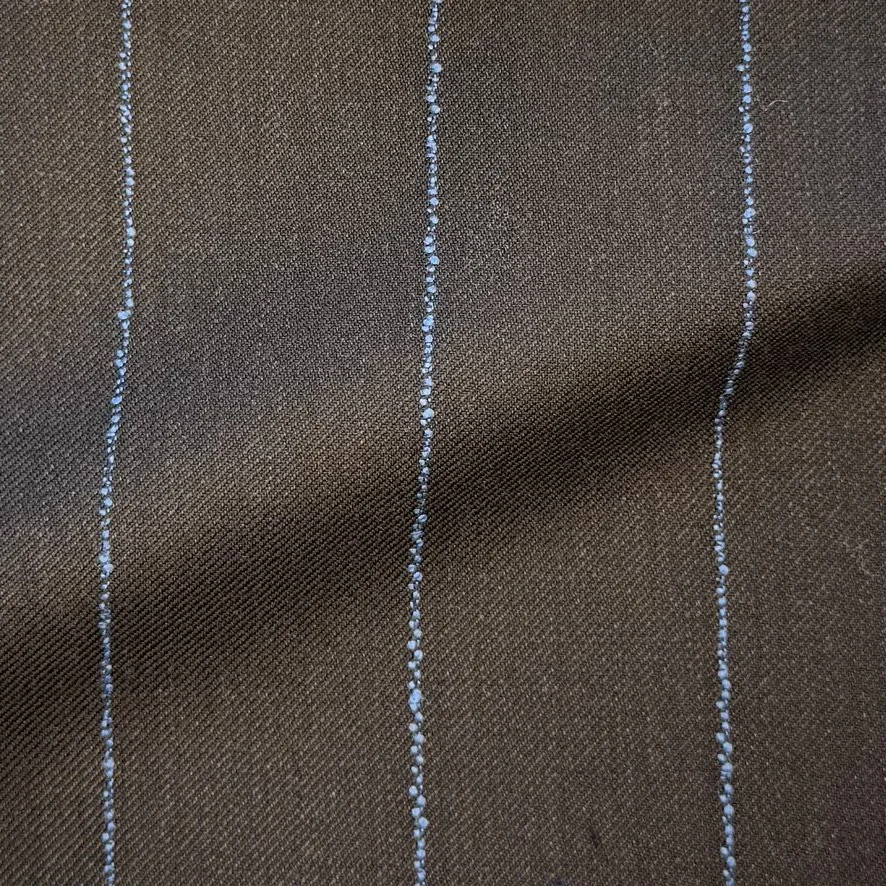 Brown w/ Blue Chalk Stripe