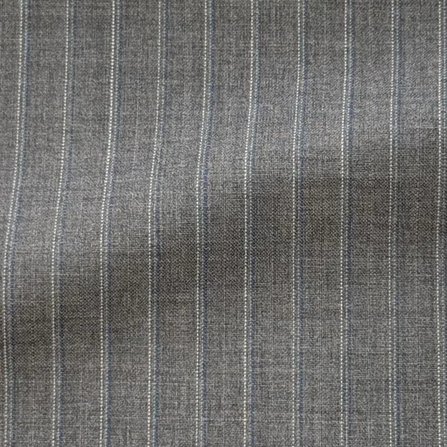 Gray w/ White & Blue Pinstripe