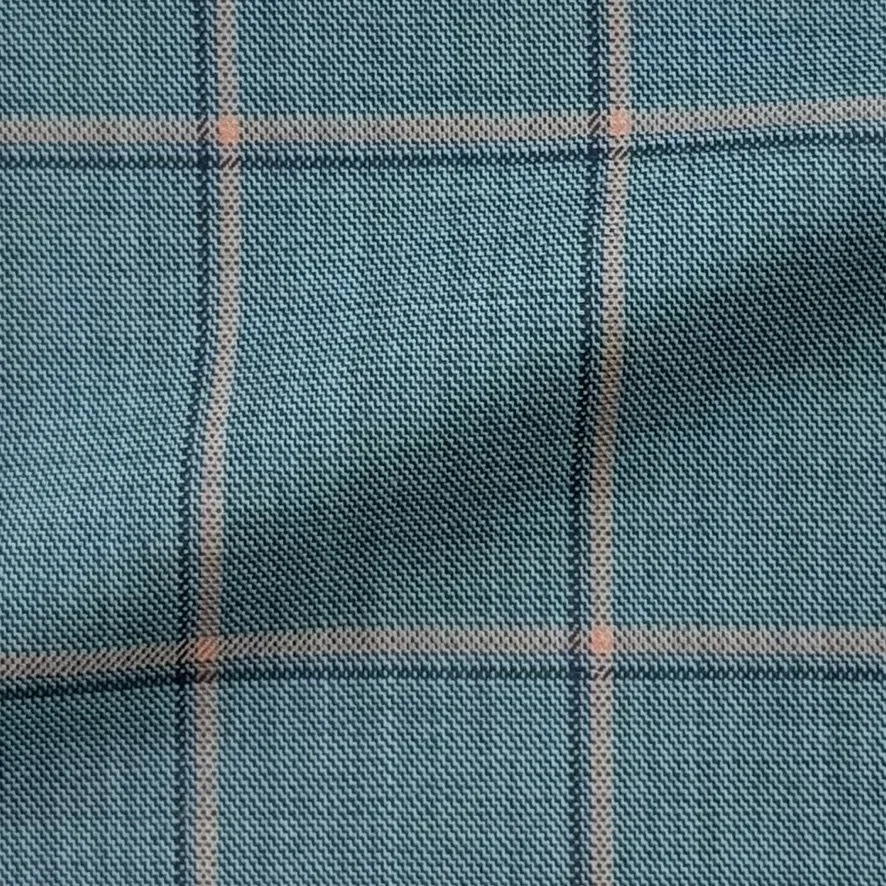 Teal w/ Peach Windowpane