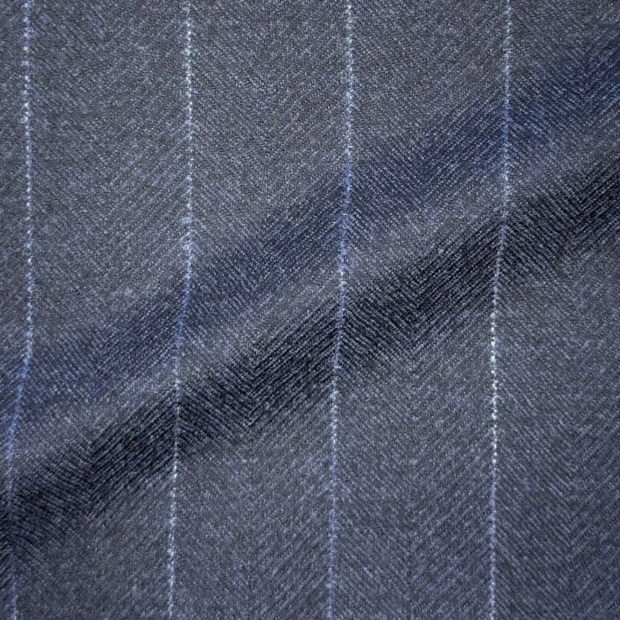 Navy Herringbone w/ Light Blue Stripe