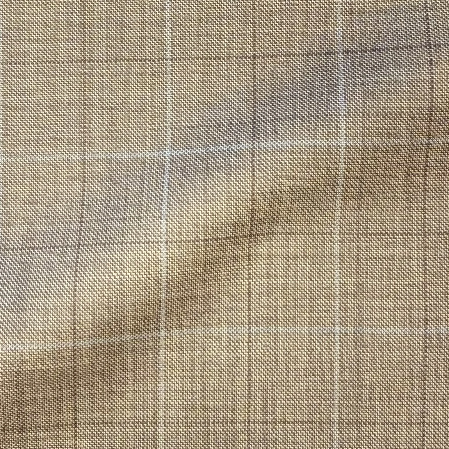 Tan w/ Light Blue Windowpane