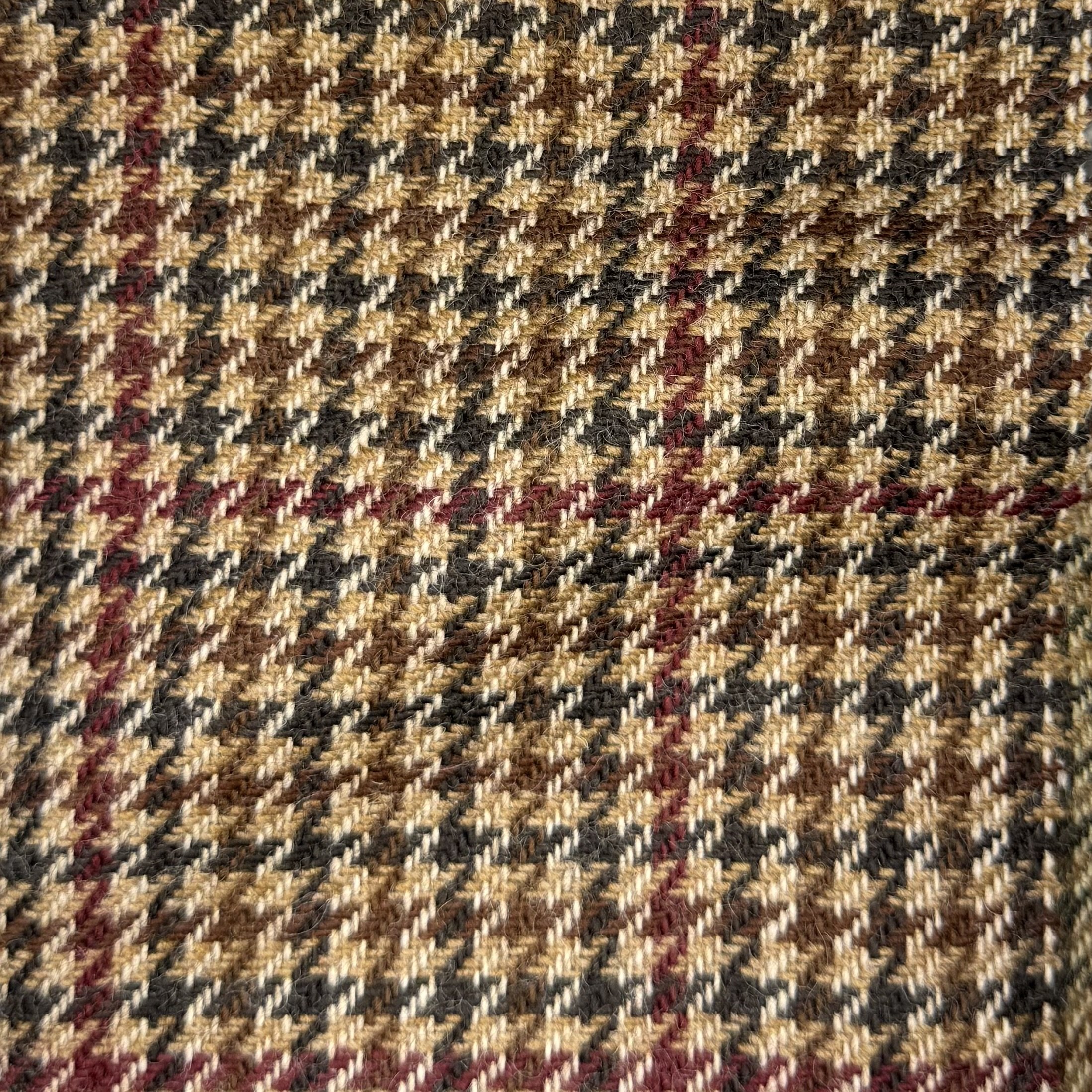 Black, Brown and Wine Houndstooth Tweed