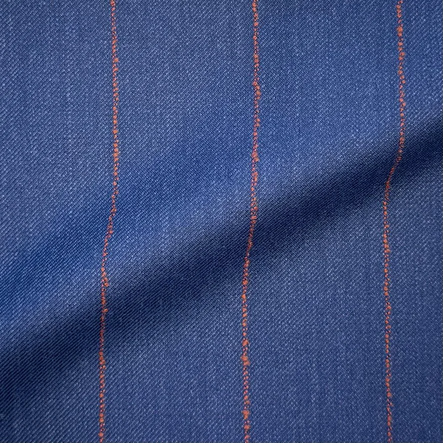 Blue w/ Red Chalk Stripe