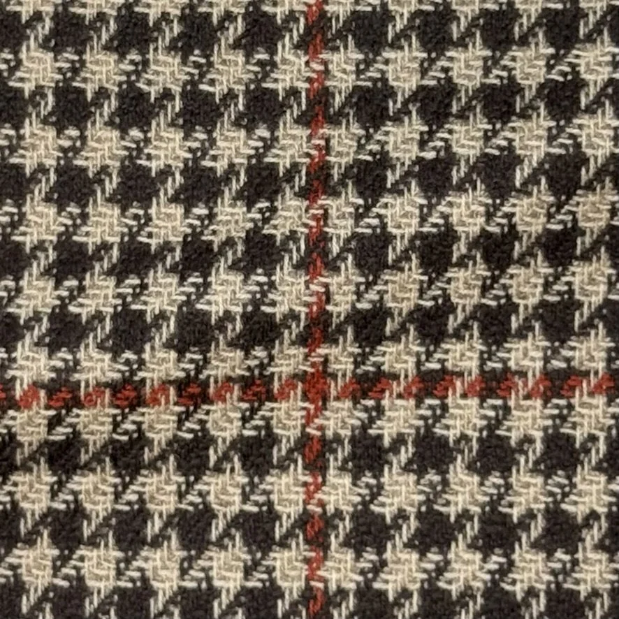 Brown Houndstooth w/ Red Windowpane