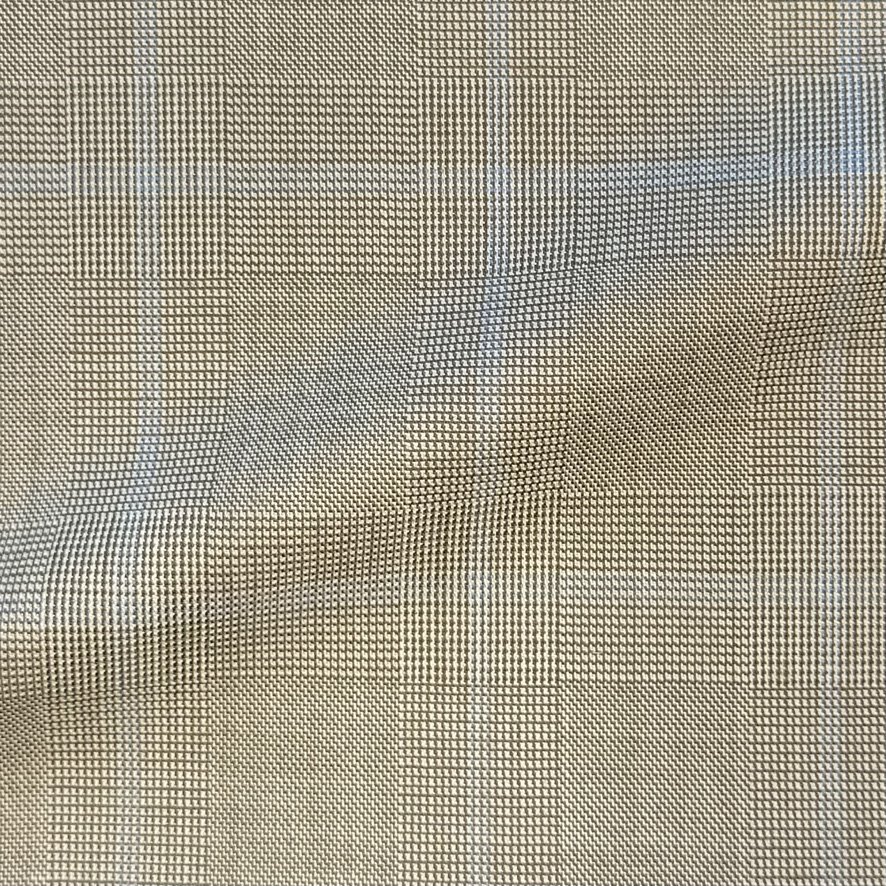 Taupe Check w/ Blue Windowpane