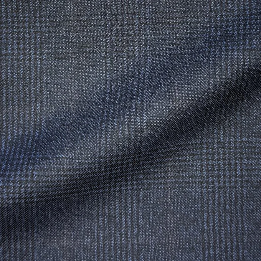 Midnight Blue Glen Check w/ Wine Windowpane