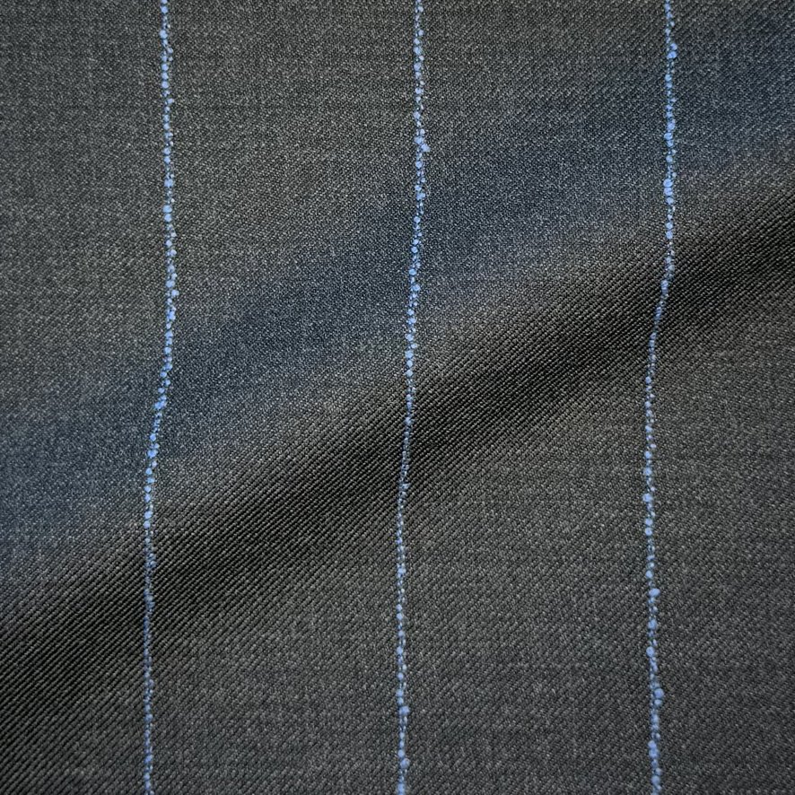 Charcoal w/ Blue Chalk Stripe