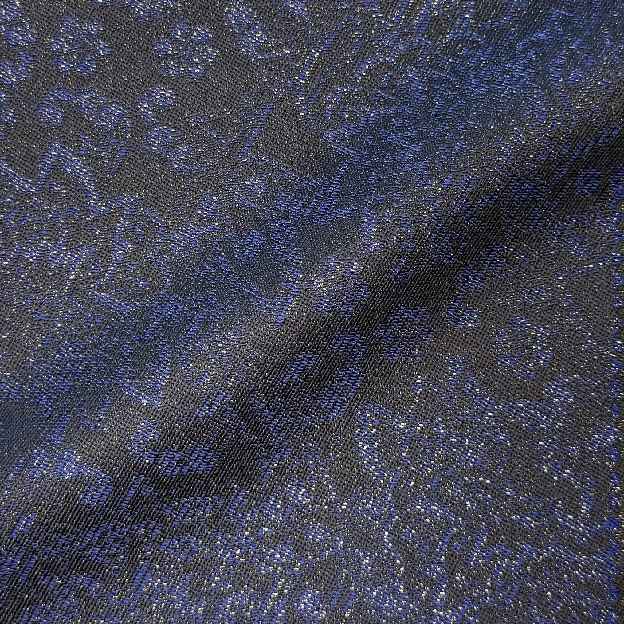 Black & Blue Floral Jacquard