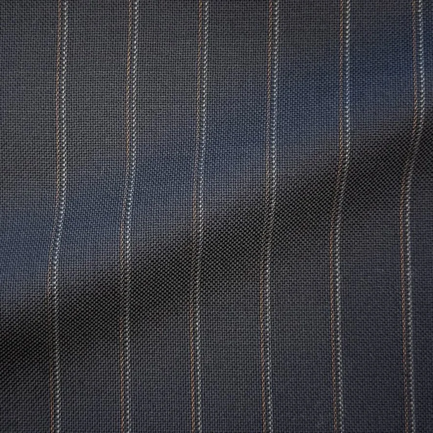 Navy w/ Orange & Gray Complex Pinstripe