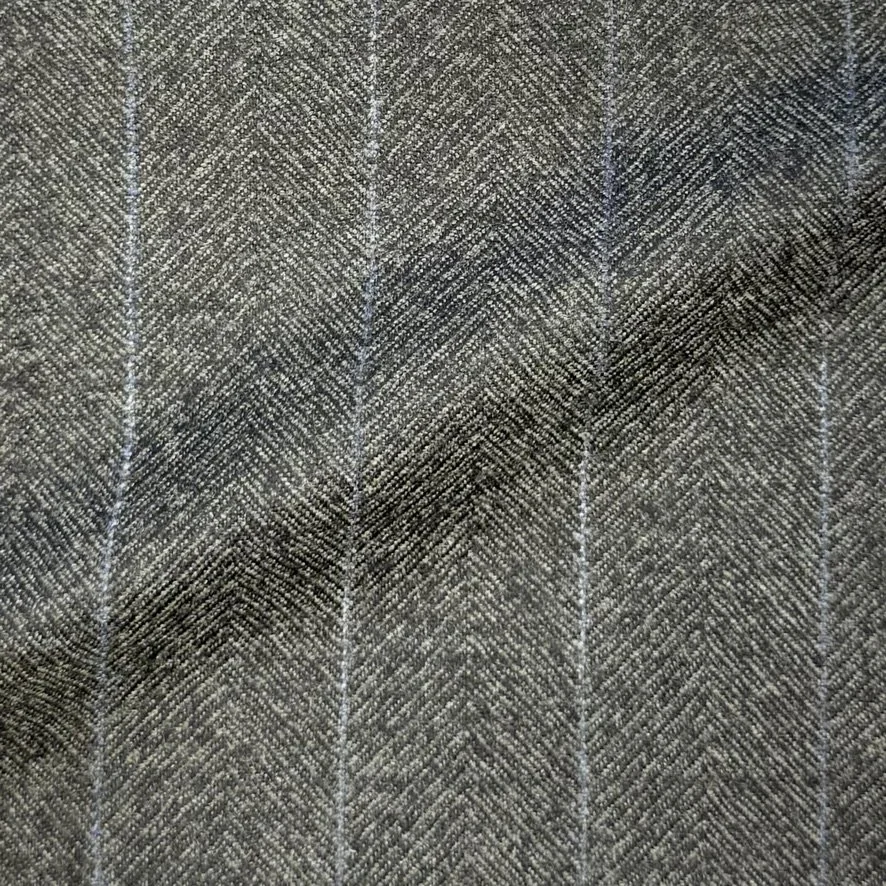 Green Herringbone w/ Blue Stripe