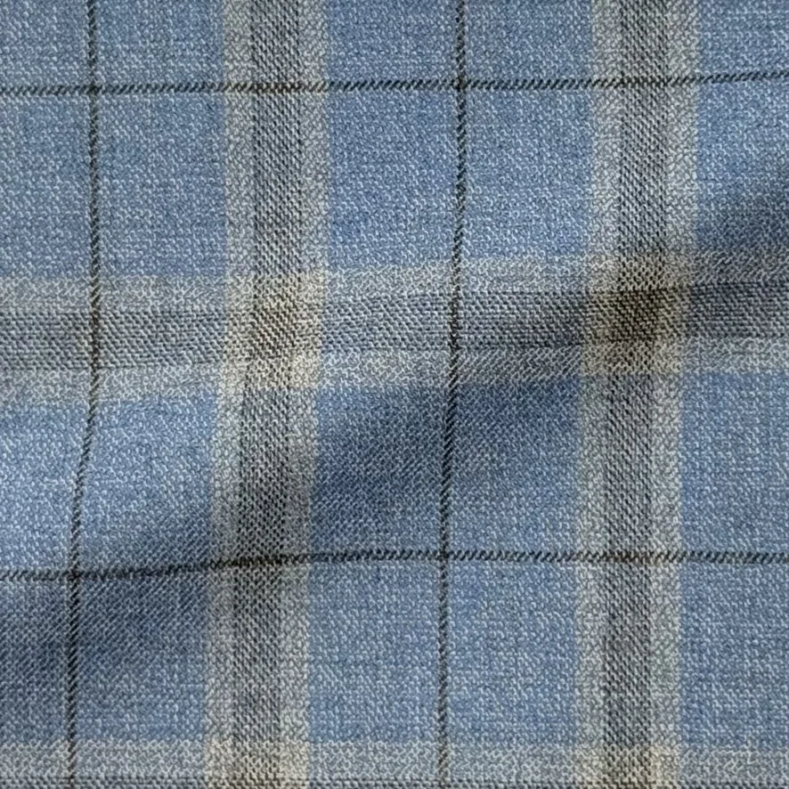 Blue & Taupe Check w/ Windowpane