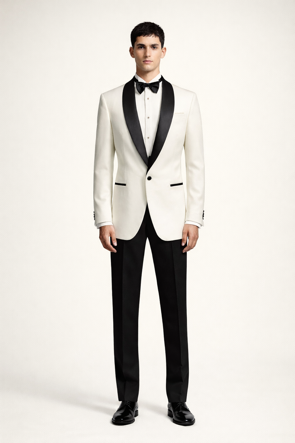 Elegant White & Black Tuxedo