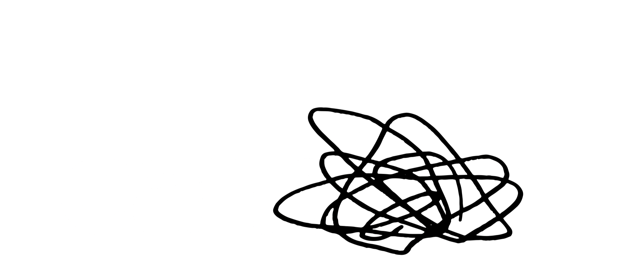 CandiceKellyxo logo of a creative. Can. Create. plus size model and content creator candice kelly. Black and white illustration with the text 'Candice' and tangled scribbles.