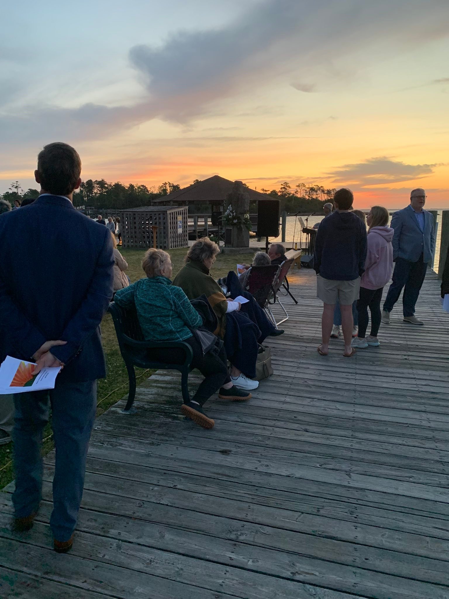 Sunrise service in Manteo, NC. Found out that the local churches gather to worship at the waterfront and later have breakfast together.
A special time to celebrate Jesus and Easter.