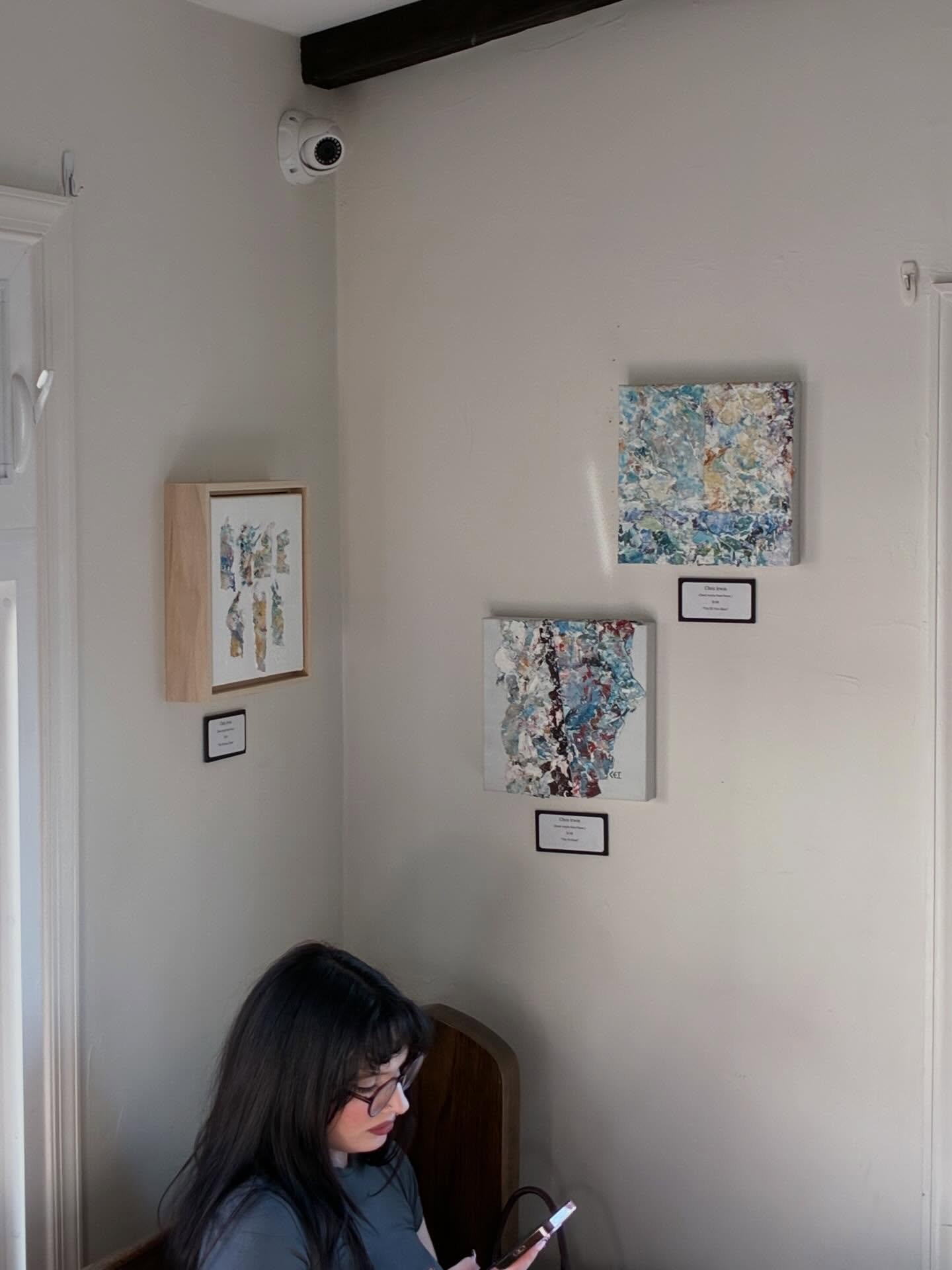 Art show bringing some beauty to #themercurycafeandteahouse for the Forth Friday Art Loop in #newcastledelaware. Shout out to co-owner Dwayne Foster (nice meeting you!) and Rodney Pratt for giving me this opportunity. It&rsquo;s an amalgamation of my