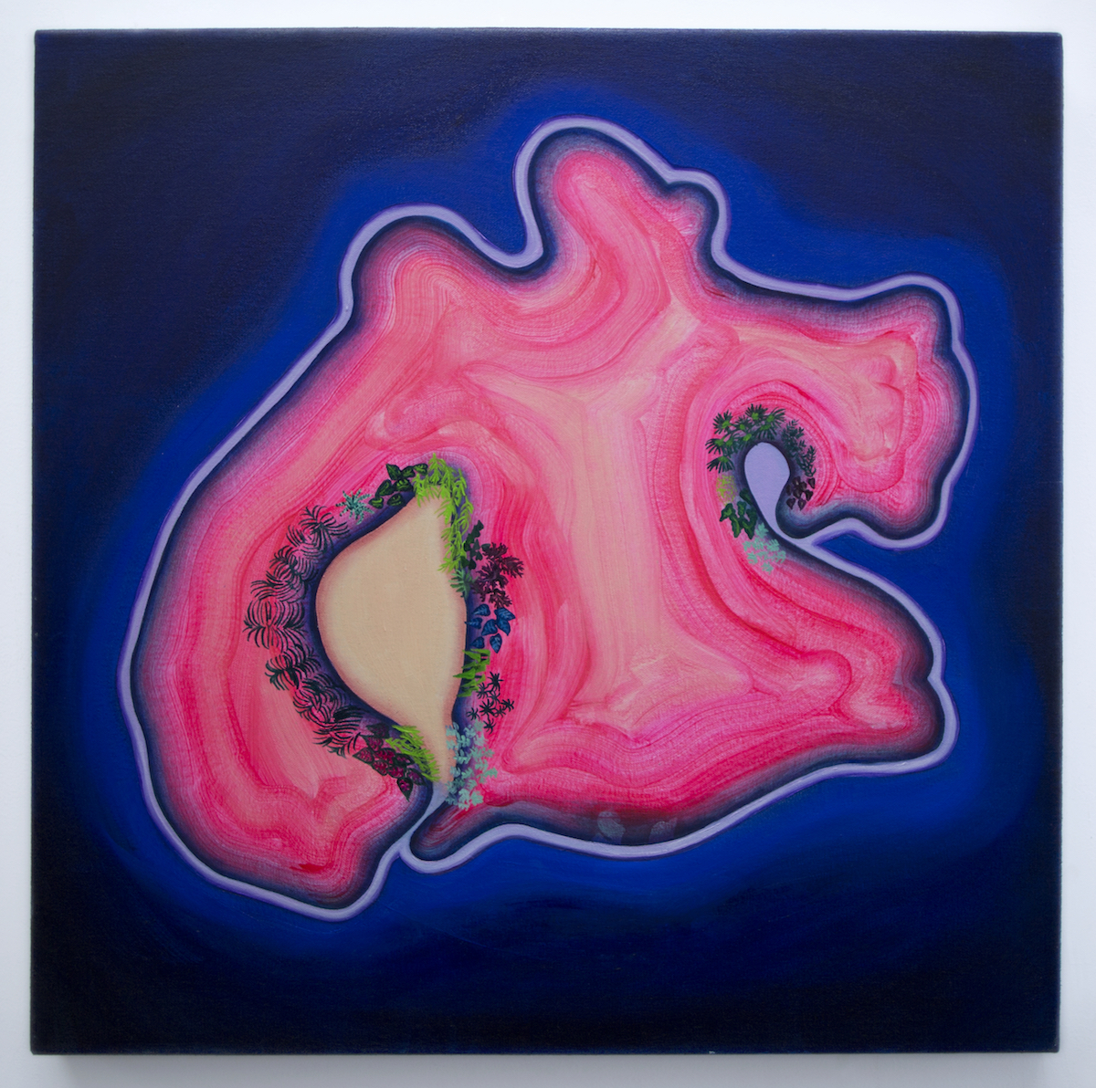 Aerial View, Oil and Acrylic on Canvas, 24”x24”, 2017