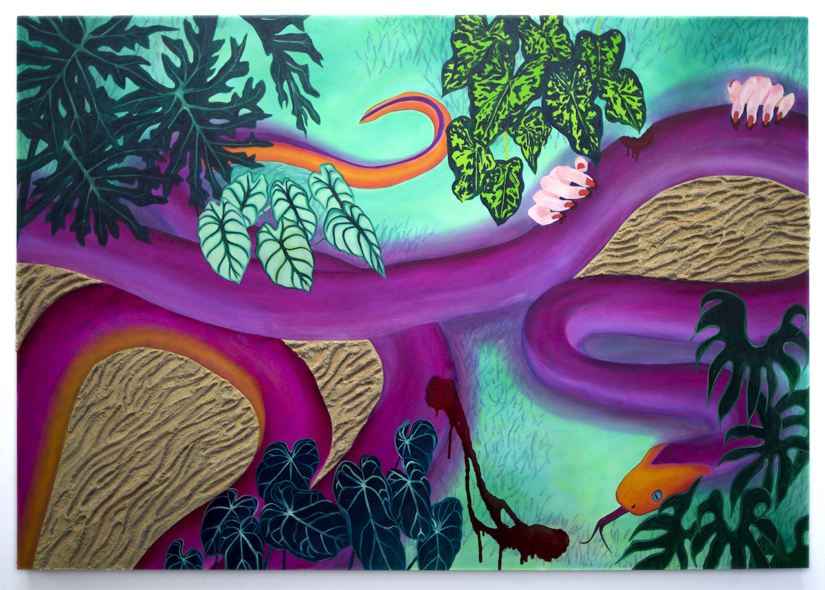 Origin Story, Oil and Mixed Media on Canvas, 40”x58”, 2017
