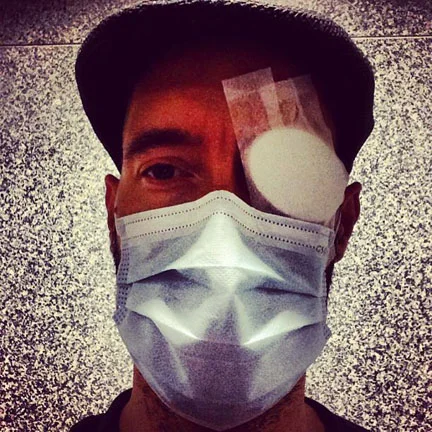 patch for the bleeding eye from injection, mask for the air outside. - Singapore
