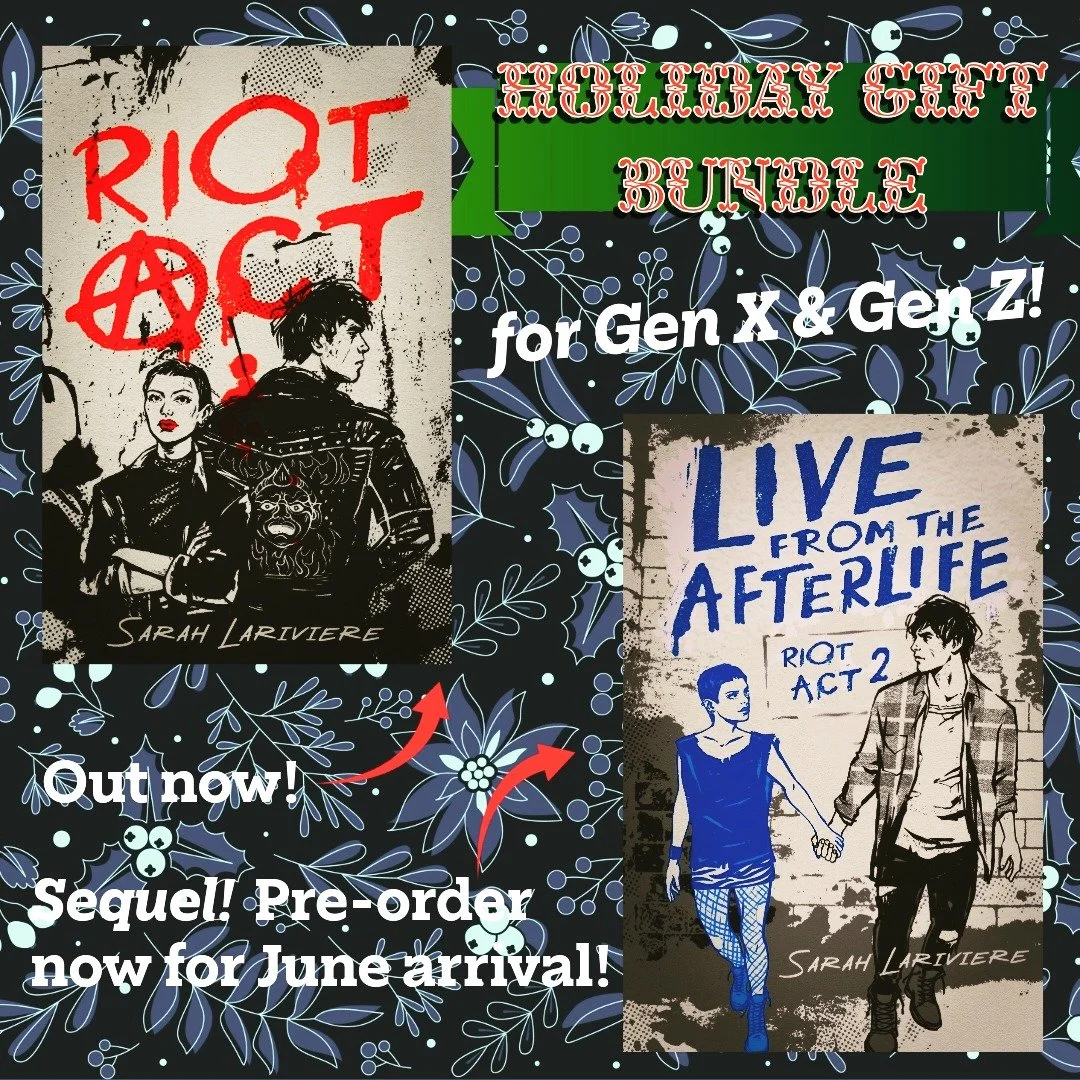 The gift that will keep giving for a Gen Z -- or Gen X! -- book-lover! Order RIOT ACT for the holidays, and pre-order the sequel, LIVE FROM THE AFTERLIFE, for June delivery! (Millennials like it too)

https://www.penguinrandomhouse.com/books/690535/l