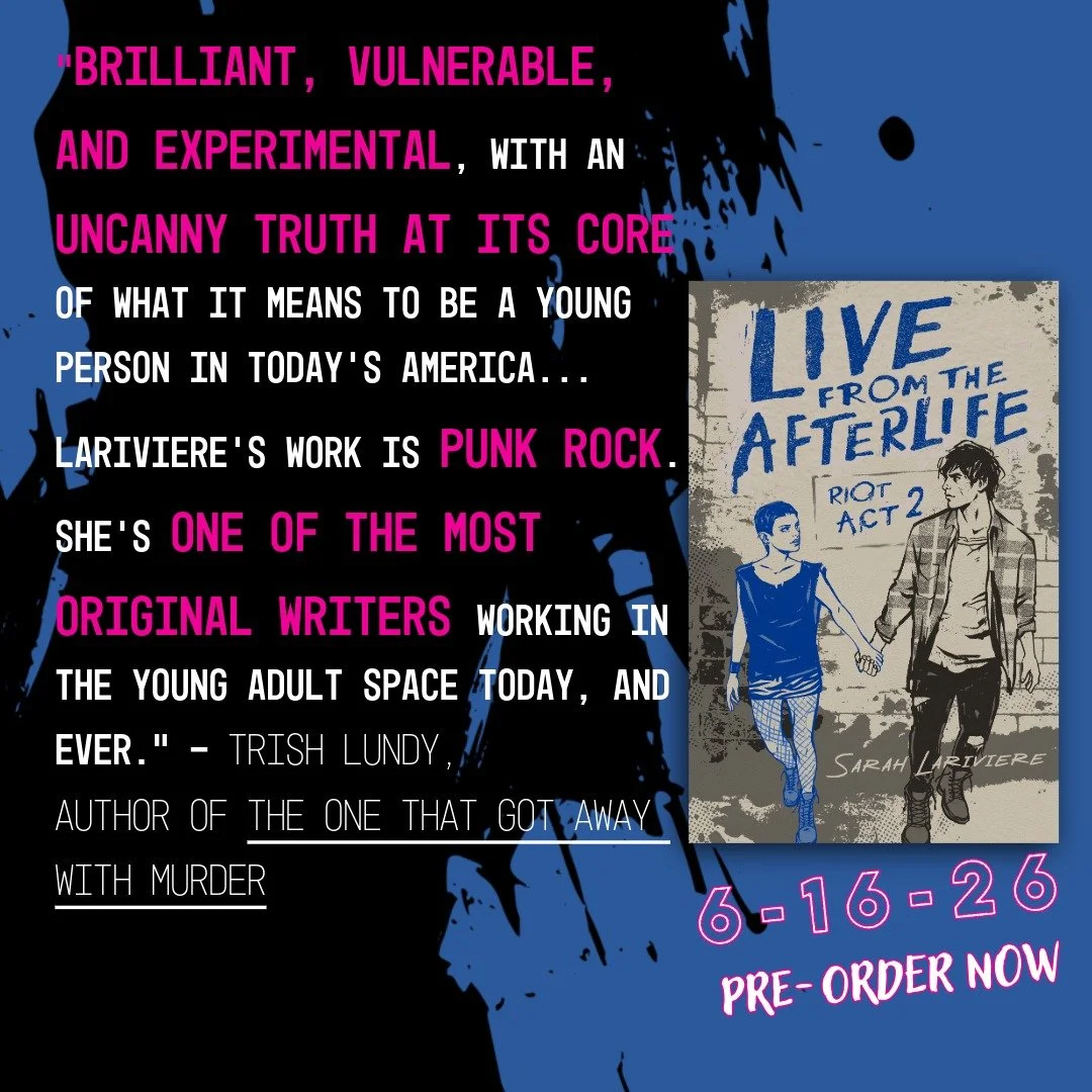 Beyond honored to receive this blurb for LIVE FROM THE AFTERLIFE (Knopf 6-16-26) from the great @trishlundy, author of THE ONE THAT GOT AWAY WITH MURDER. 

"Brilliant, vulnerable, and experimental, with an uncanny truth at its core of what it me
