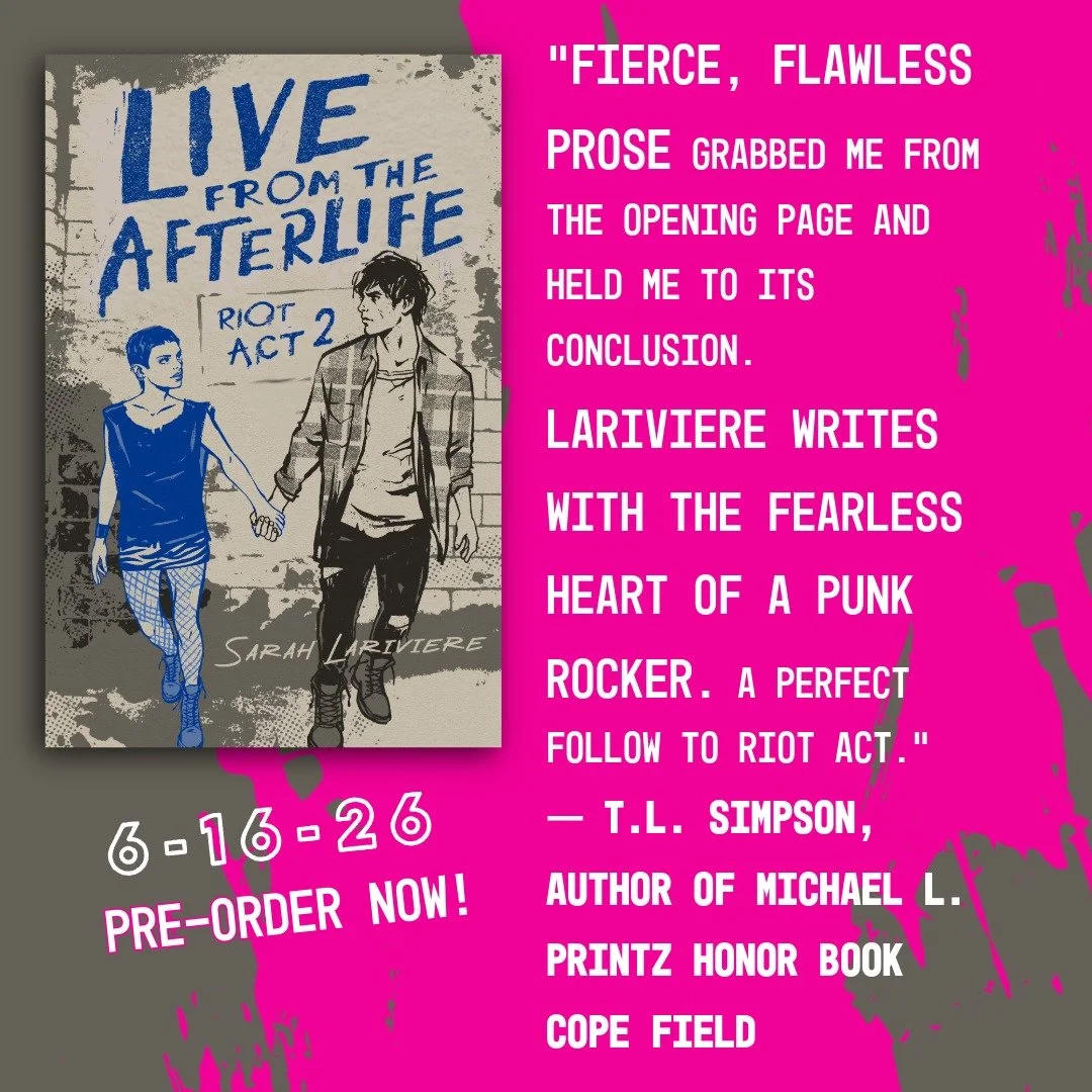 Thanks to T.L. Simpson @word_factory21 for this amazing blurb for LIVE FROM THE AFTERLIFE (Knopf, 6-16-26)! 

"Fierce, flawless prose grabbed me from the opening page and held me to its conclusion. Lariviere writes with the fearless heart of a p