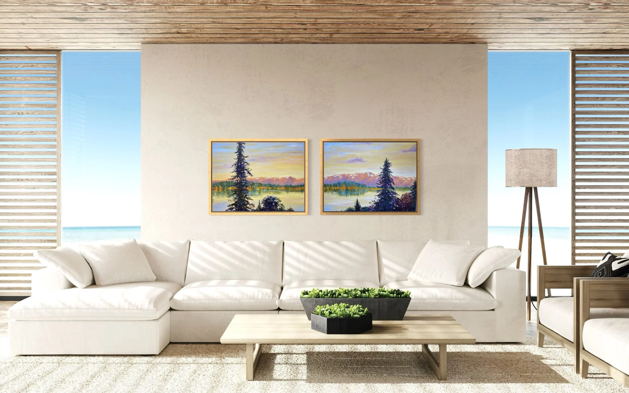 The Olympics at Sunset (Framed)