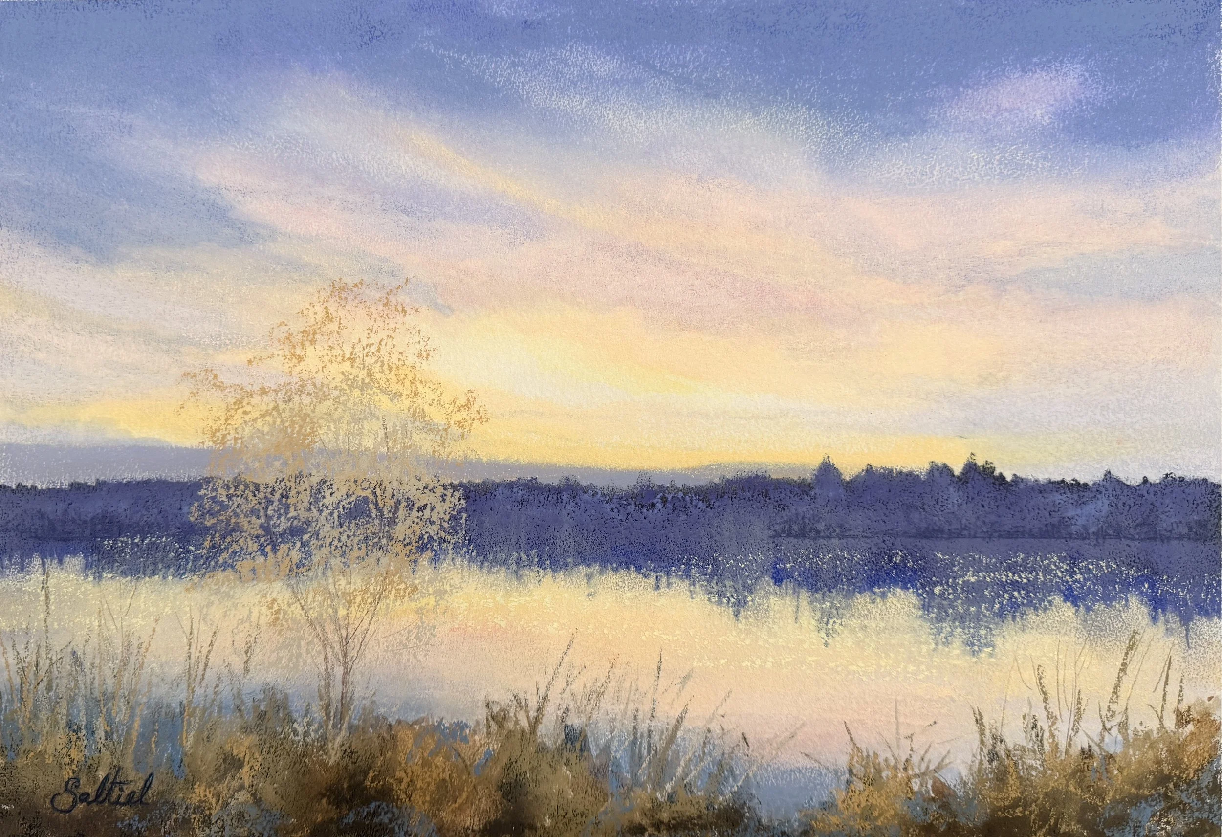 Sunset behind Swantown Marina