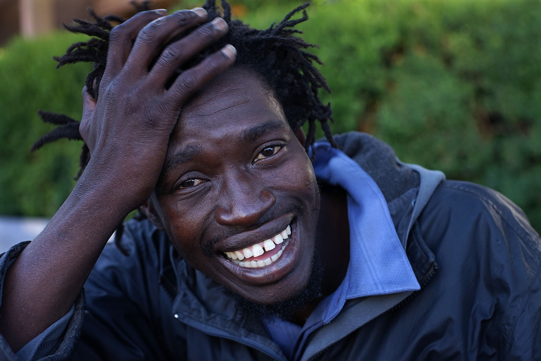 Tshakalisa came to the U.S. from Zimbabwe to study medicine. He earned a degree in biology and was on his way to a master's in nursing. But his employer couldn't help with renewing his visa, so he had no way to pay tuition, and ended up on San Diego's streets, smoking whatever is available, and happily philosophizing about life.