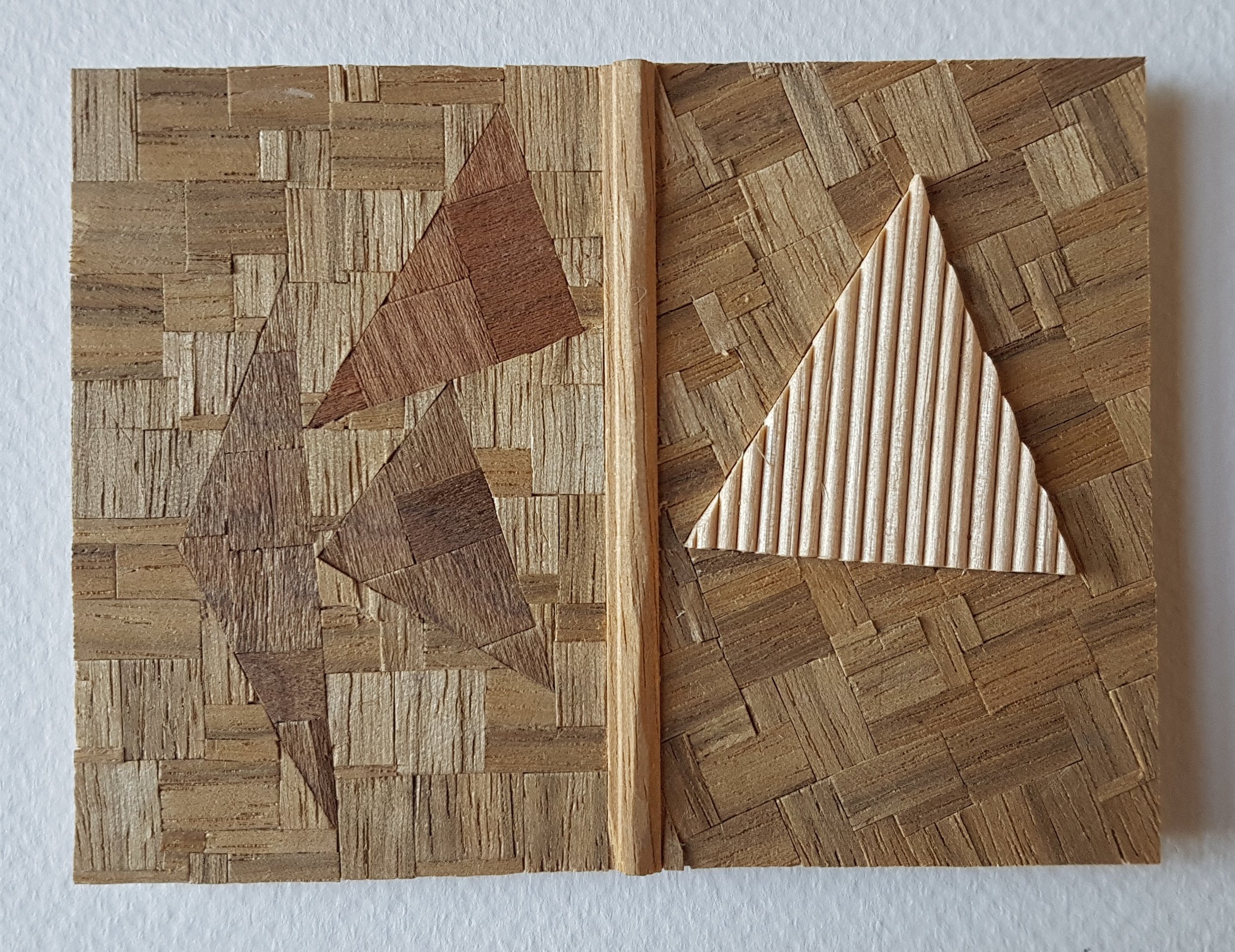 Series 64-2 (2013): wood veneers and mixed media 10cm x 8cm