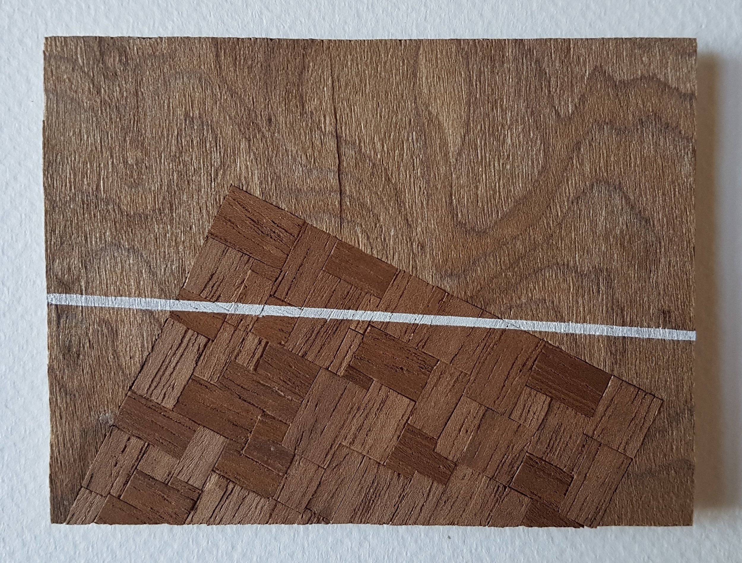 Series 64-7 (2013): wood veneers and mixed media 10cm x 8cm