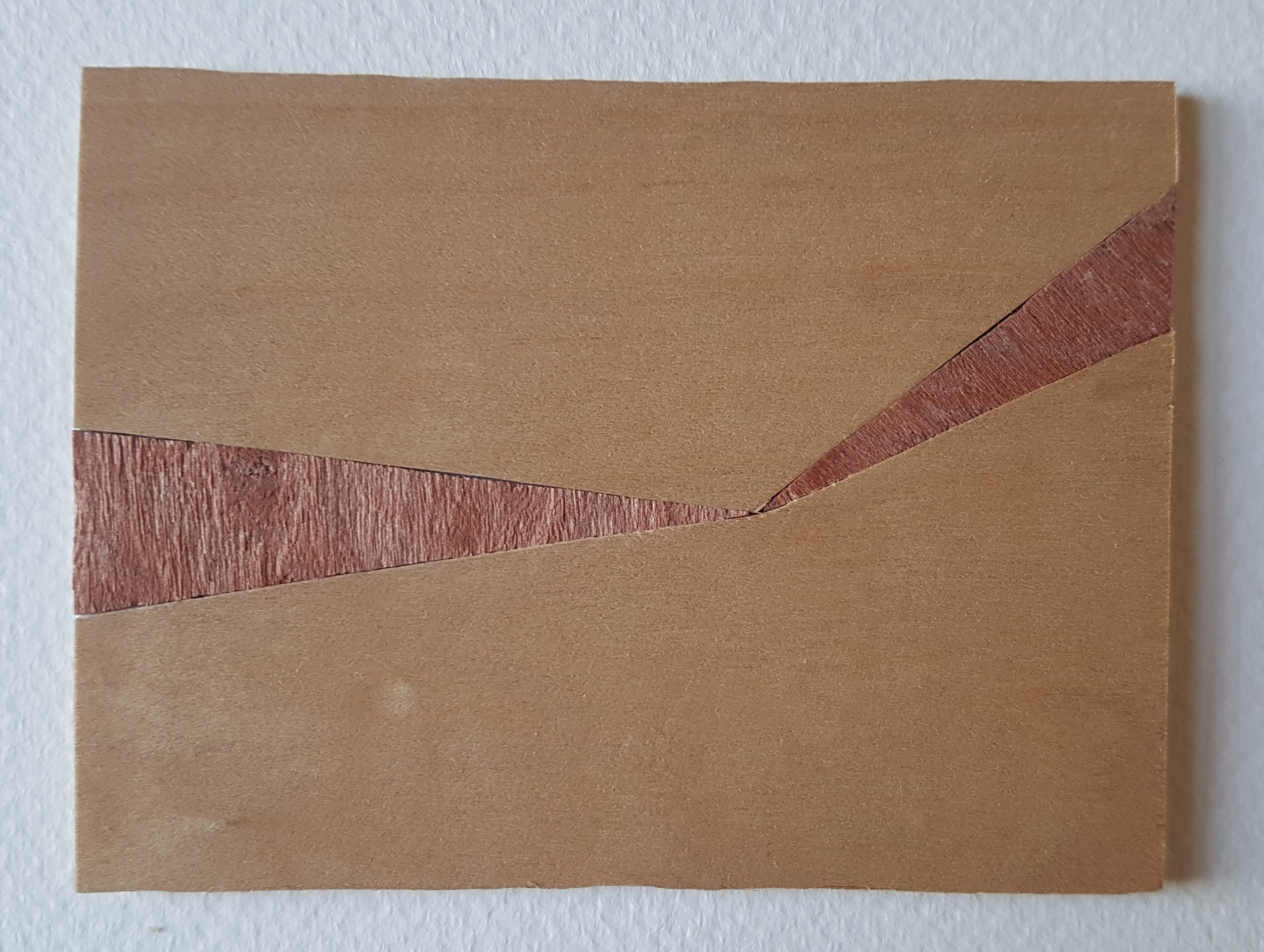 Series 64-10 (2013): wood veneers and mixed media 10cm x 8cm