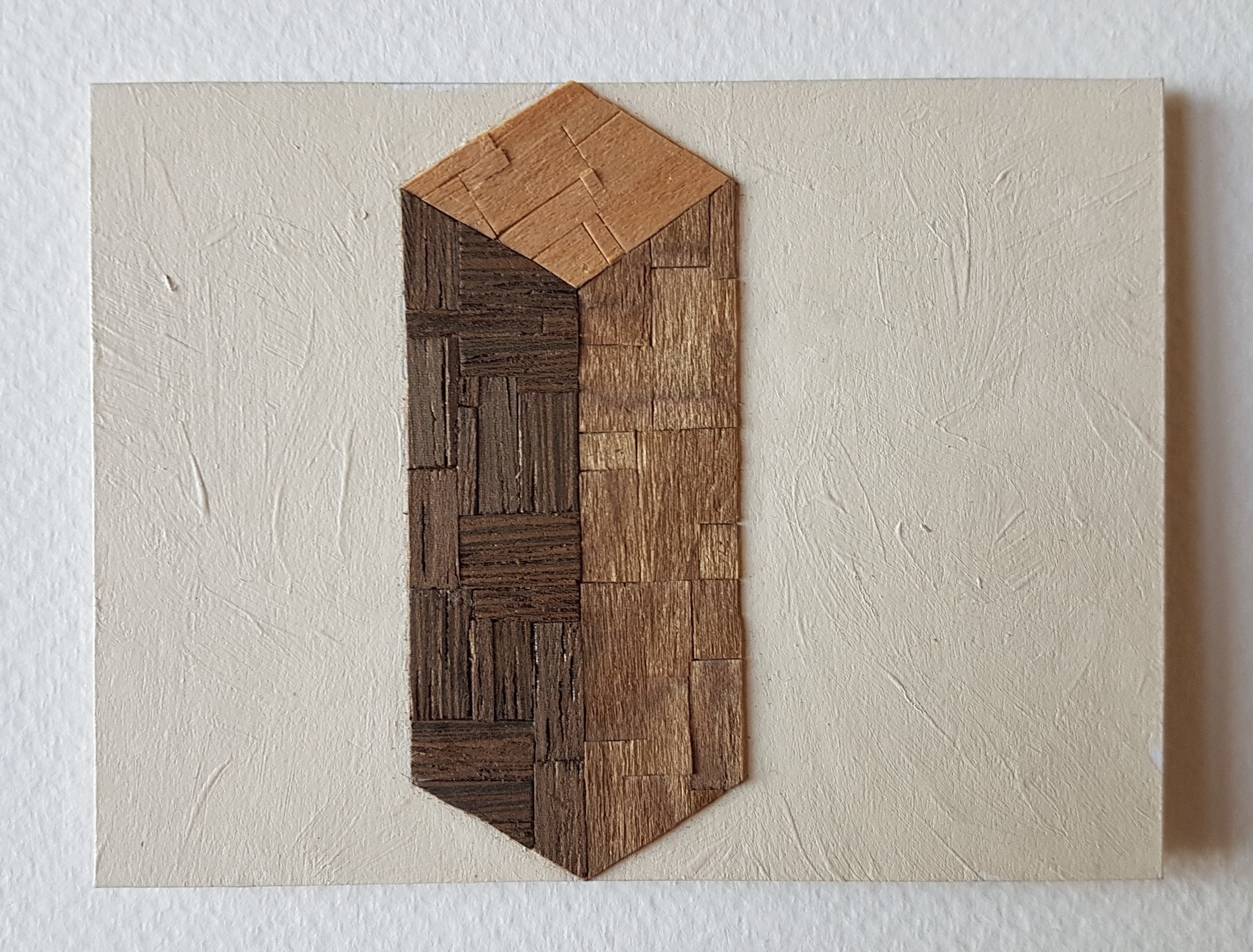 Series 64-11 (2013): wood veneers and mixed media 10cm x 8cm