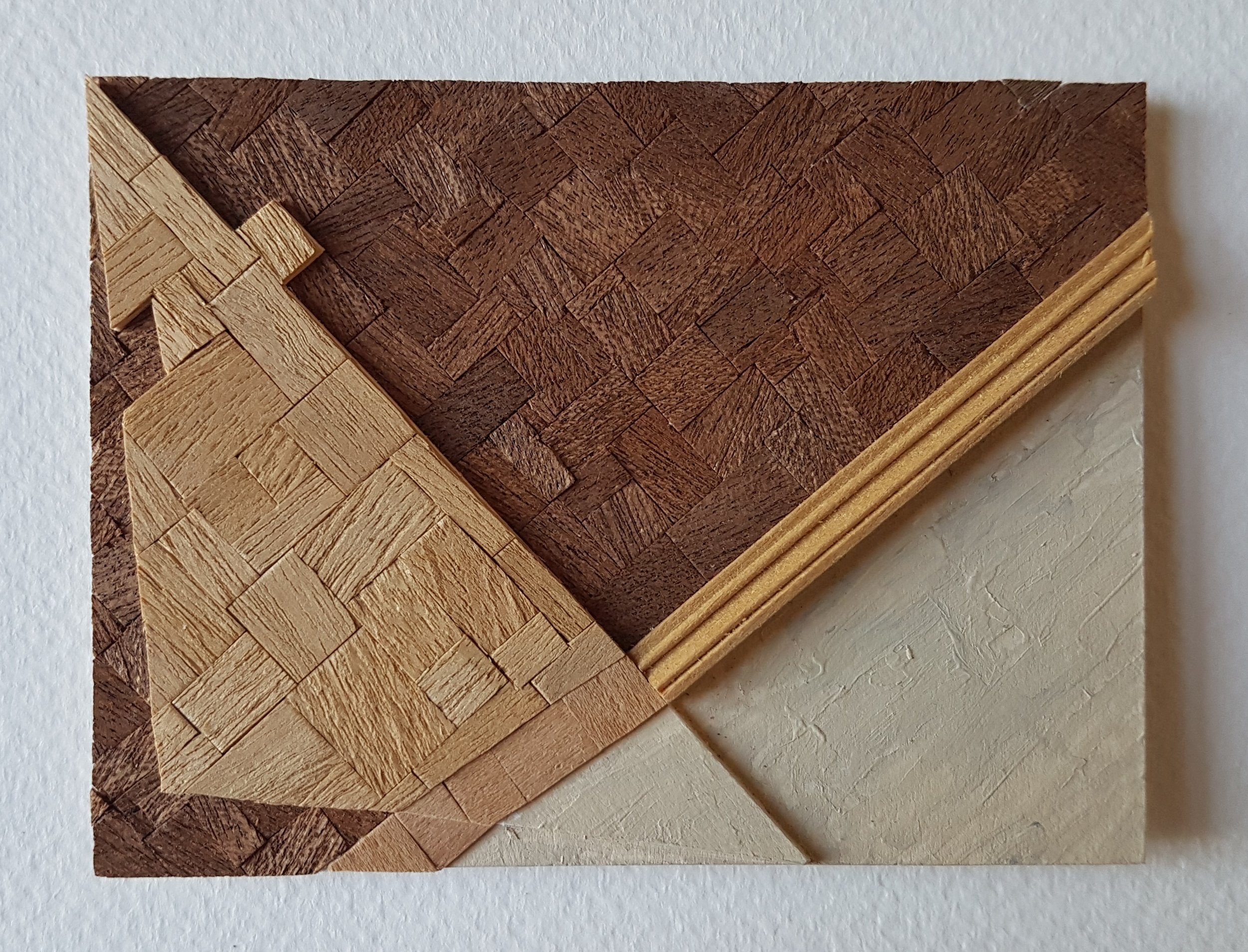 Series 64-12 (2013): wood veneers and mixed media 10cm x 8cm