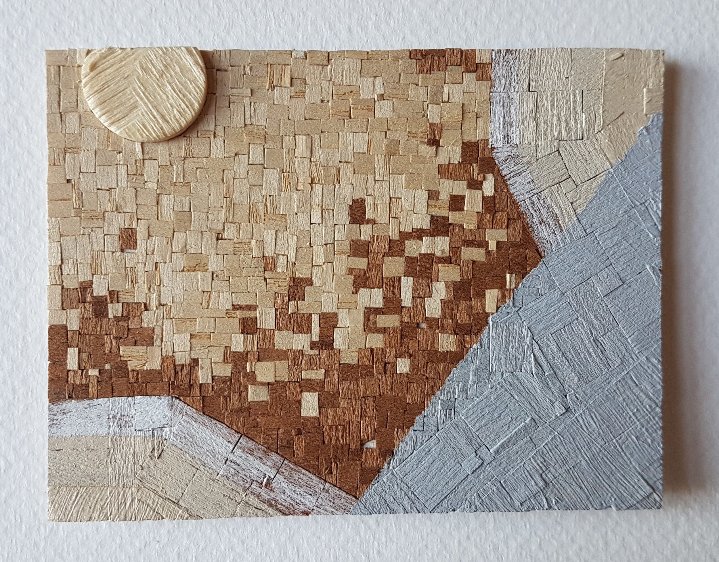 Series 64-16 (2013): wood veneers and mixed media 10cm x 8cm