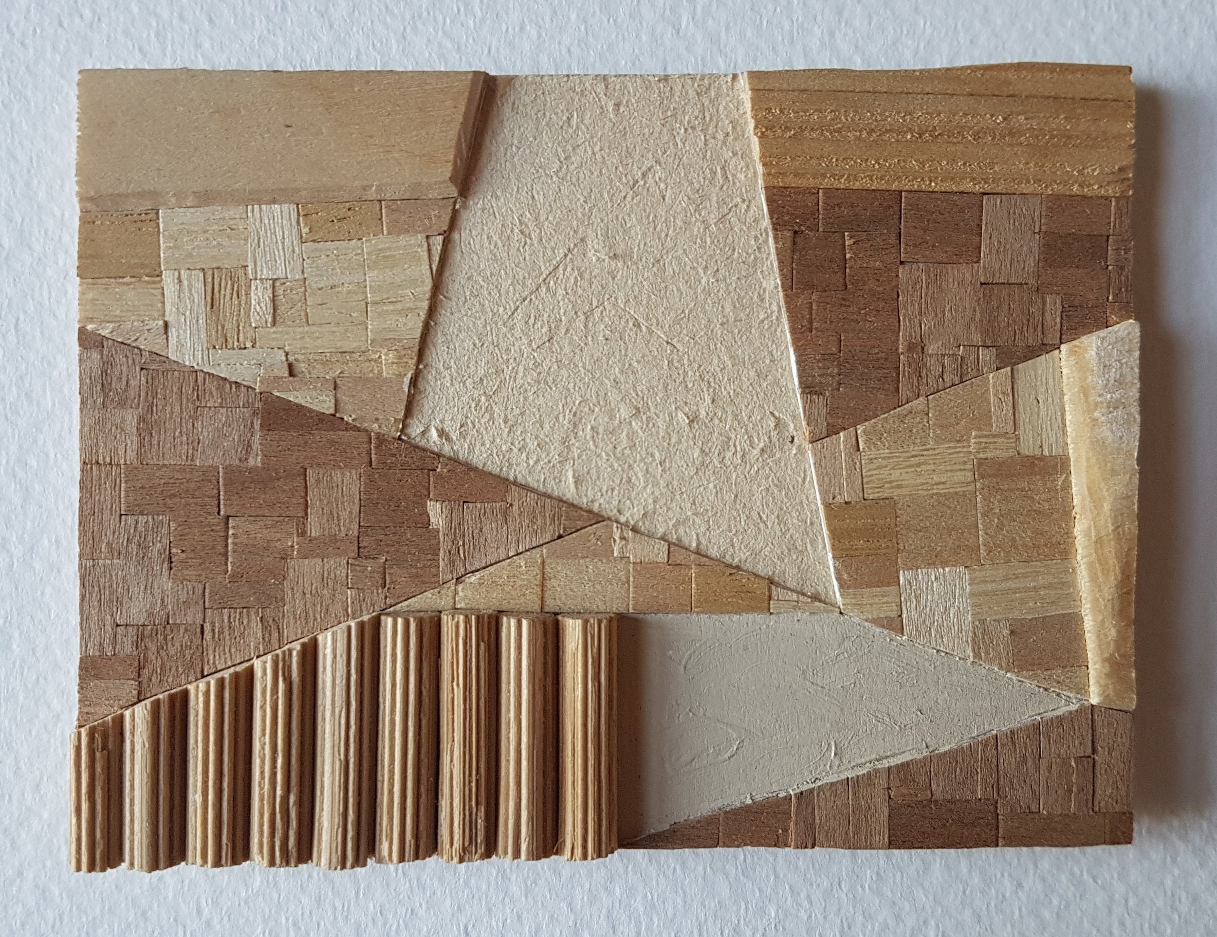 Series 64-17 (2013): wood veneers and mixed media 10cm x 8cm