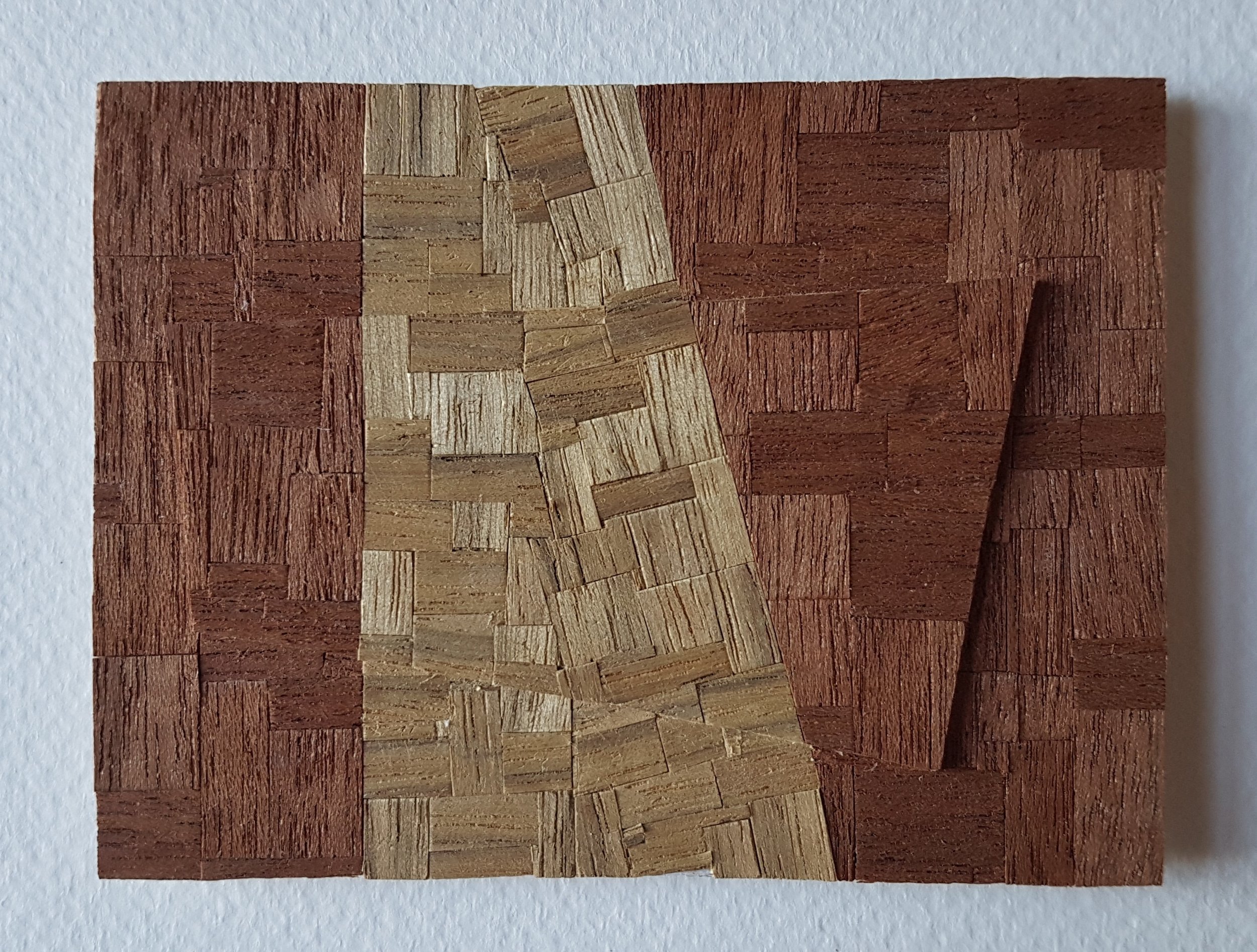 Series 64-18 (2013): wood veneers and mixed media 10cm x 8cm