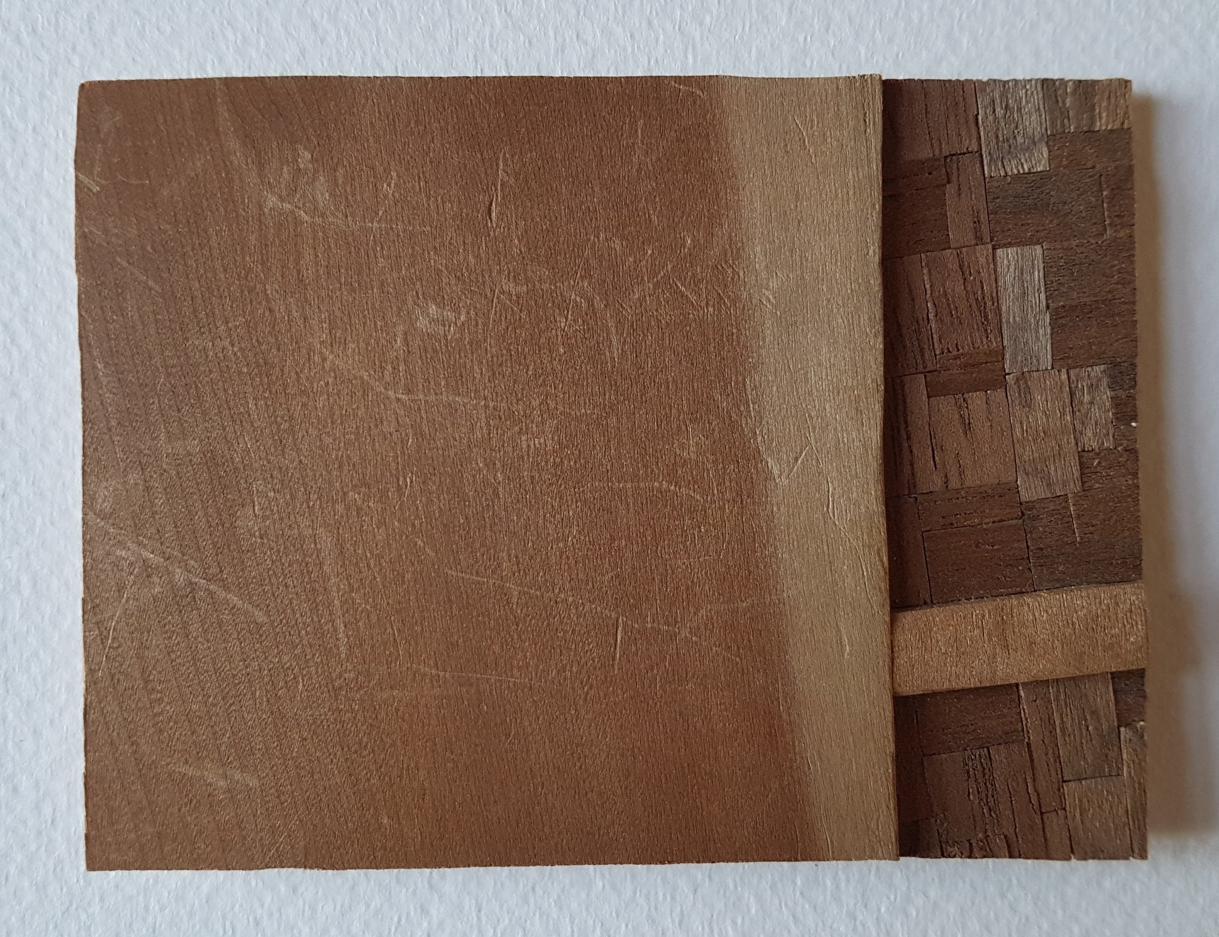 Series 64-24 (2013): wood veneers and mixed media 10cm x 8cm