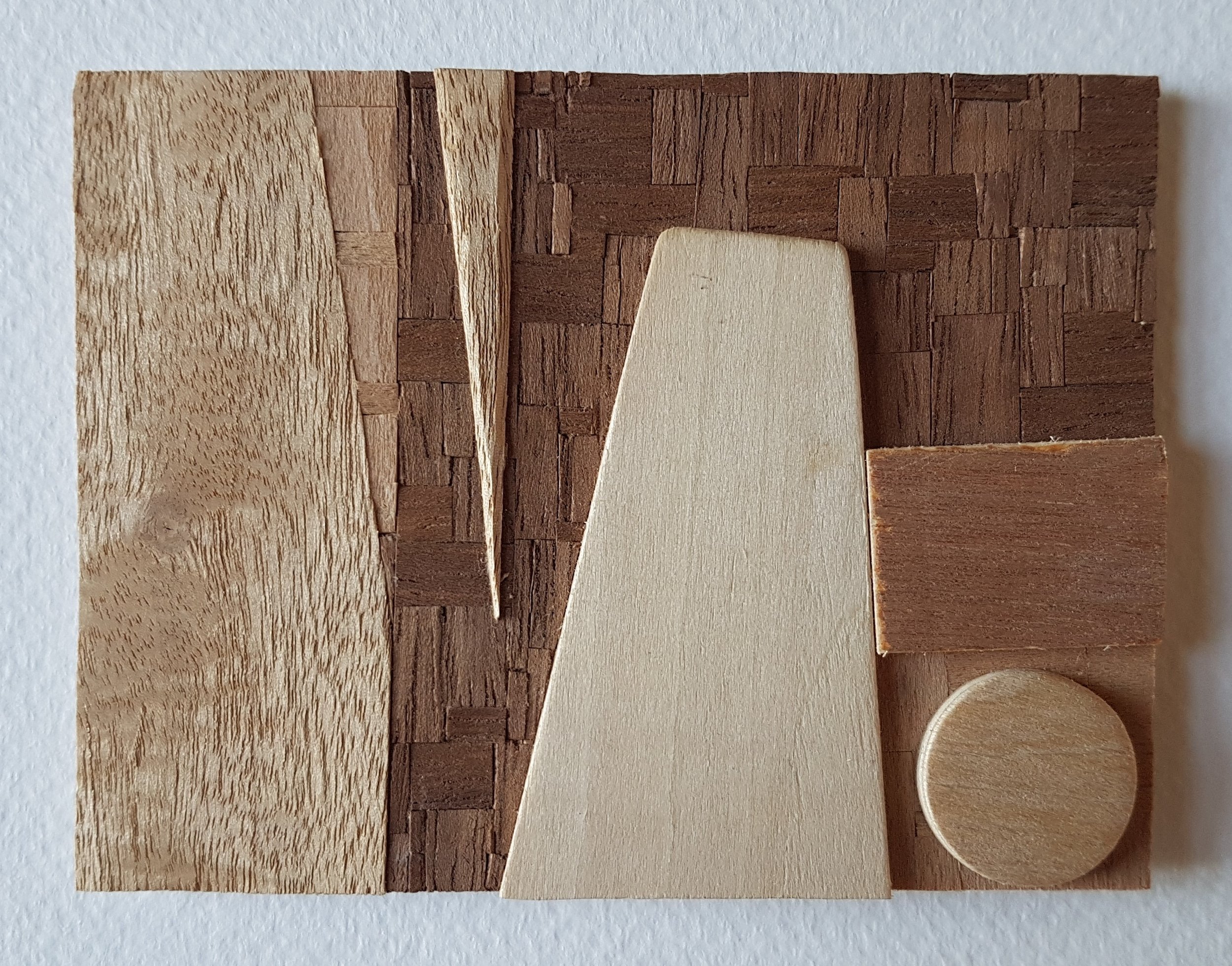 Series 64-25 (2013): wood veneers and mixed media 10cm x 8cm