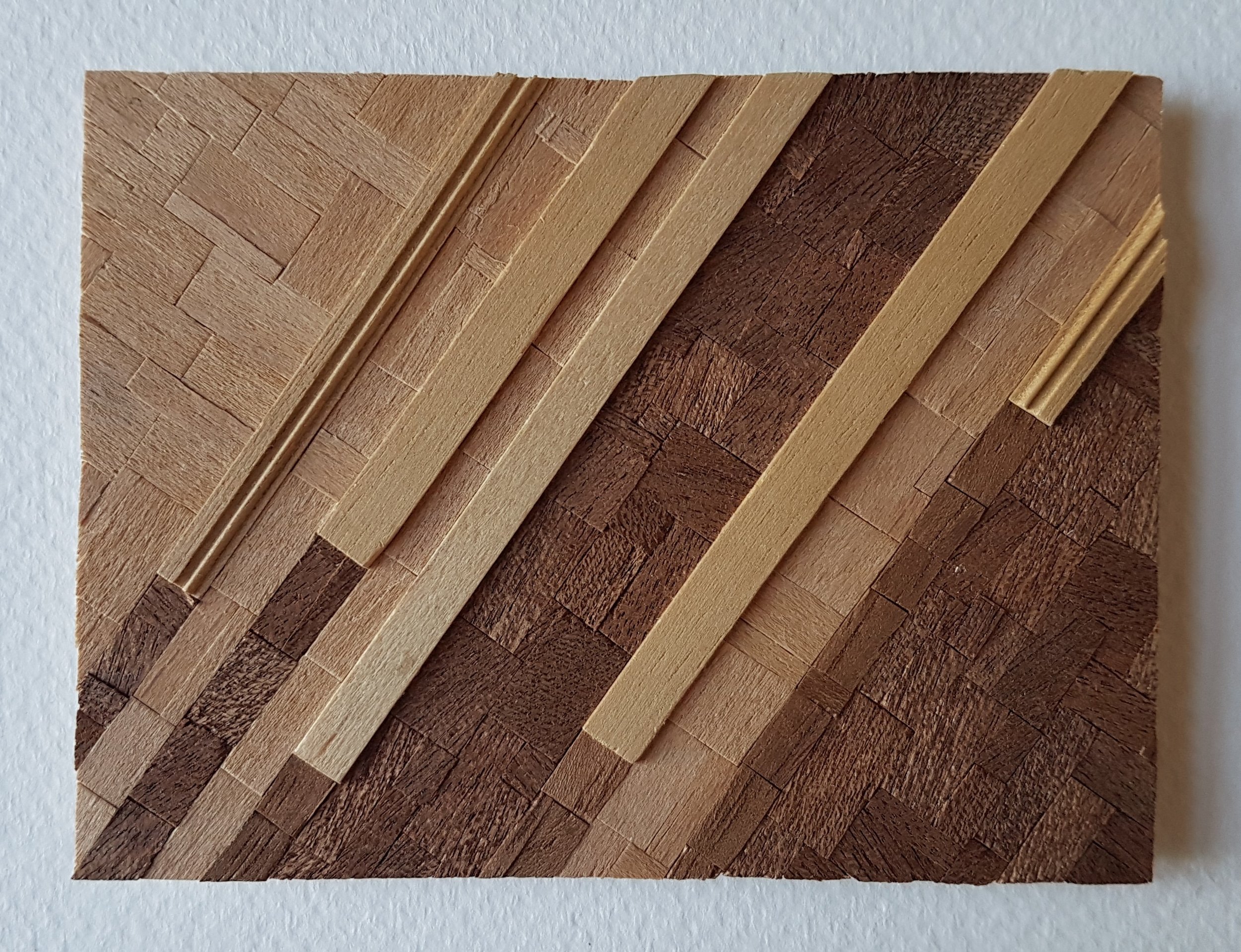 Series 64-26 (2013): wood veneers and mixed media 10cm x 8cm