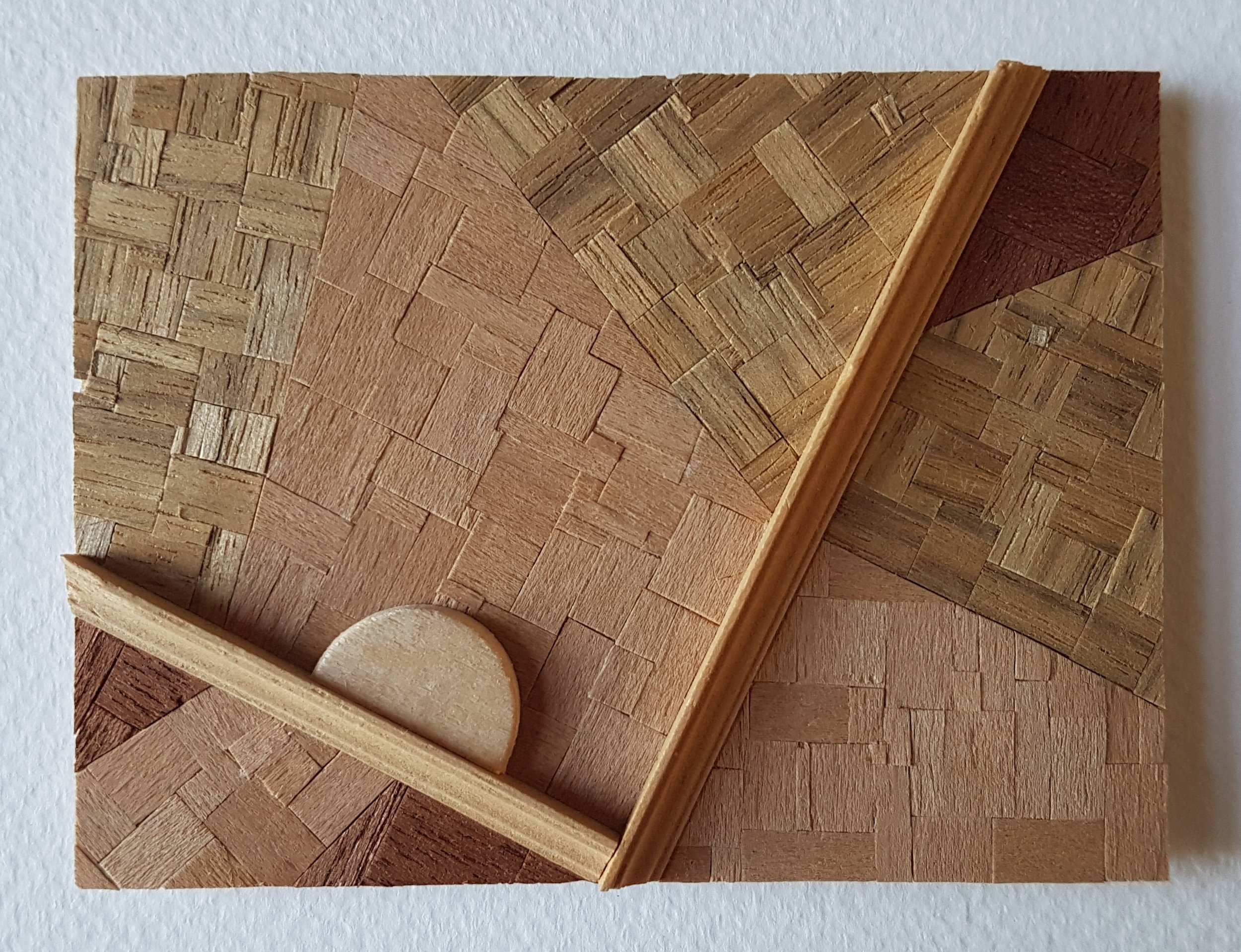 Series 64-27 (2013): wood veneers and mixed media 10cm x 8cm