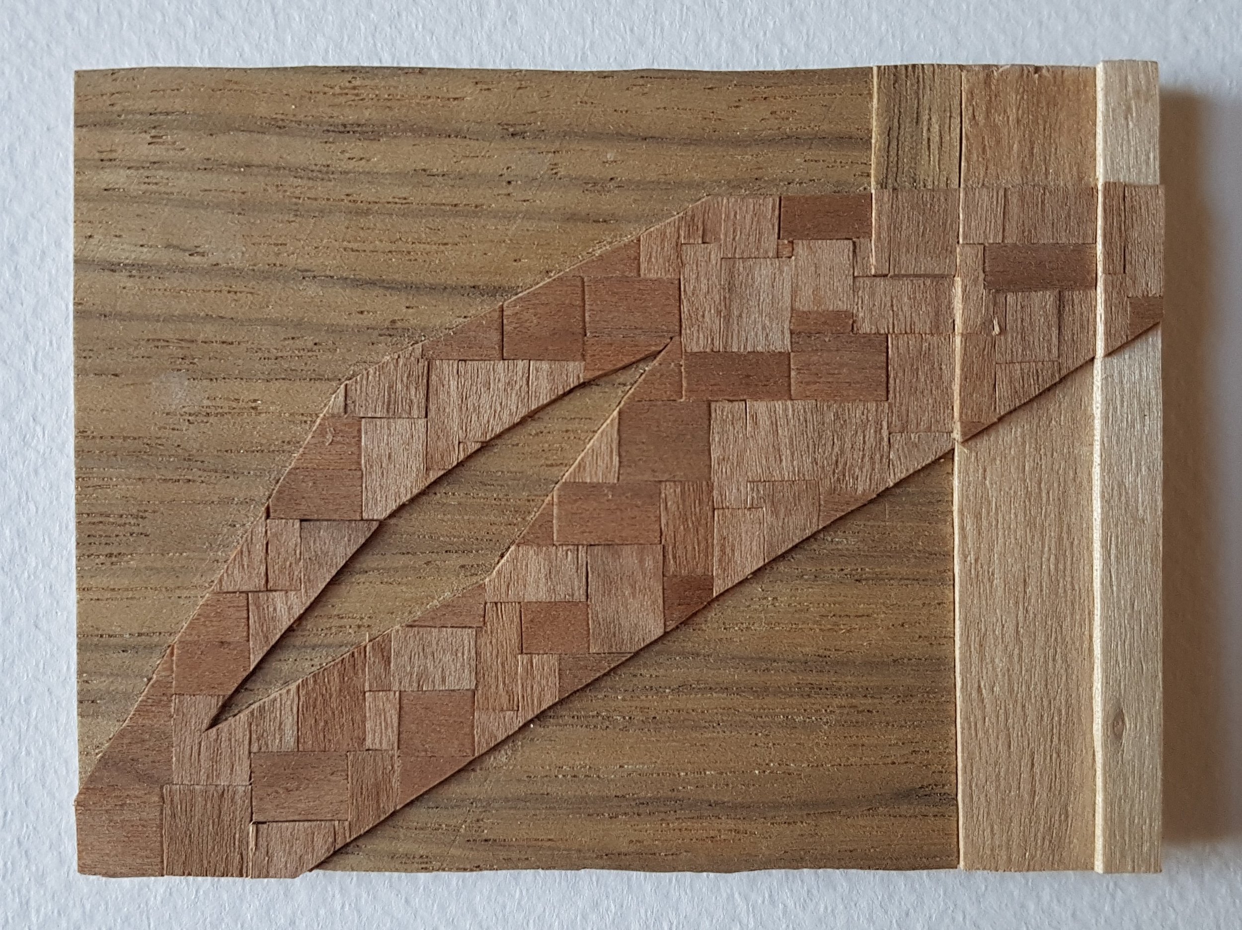 Series 64-31 (2013): wood veneers and mixed media 10cm x 8cm