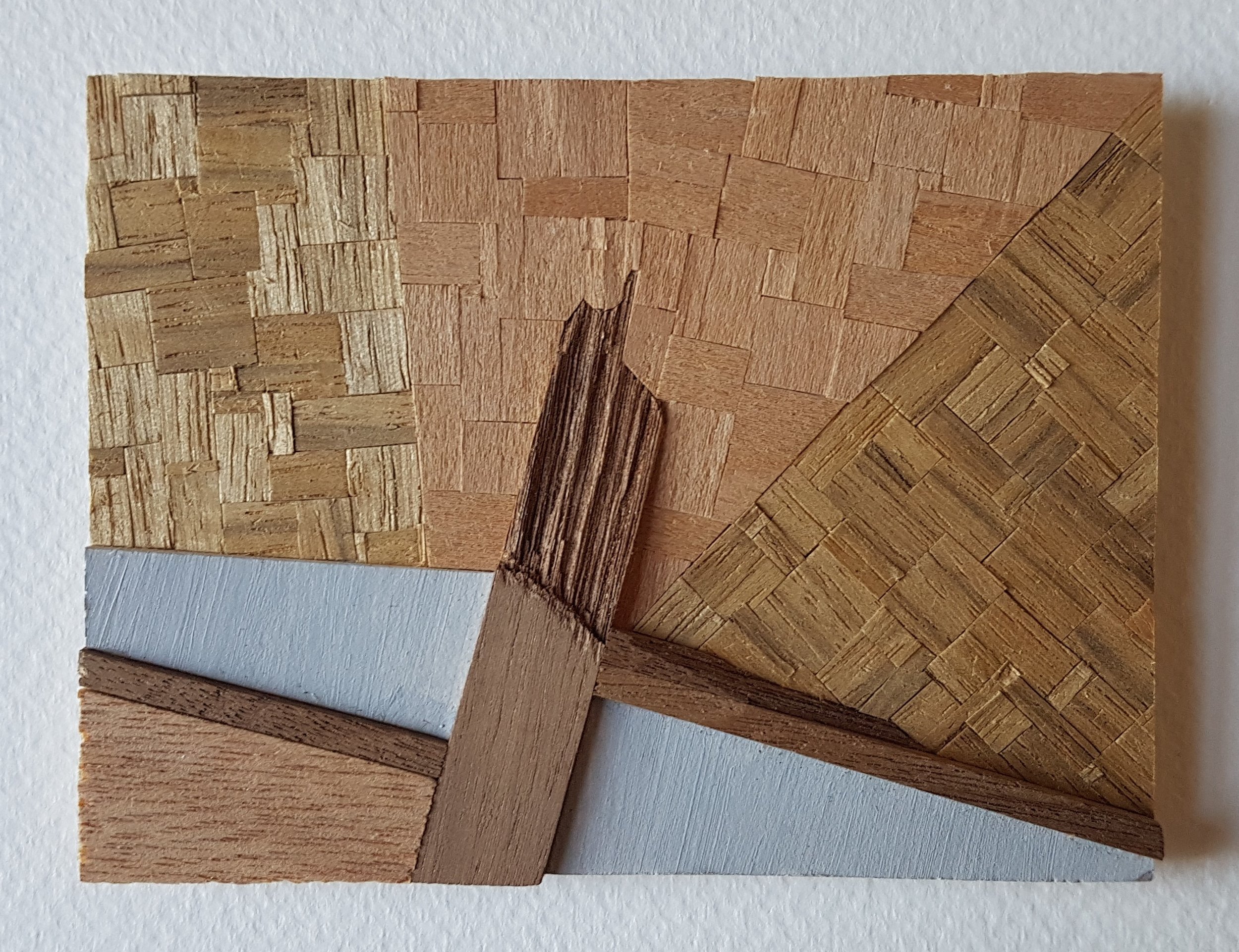 Series 64-34 (2013): wood veneers and mixed media 10cm x 8cm