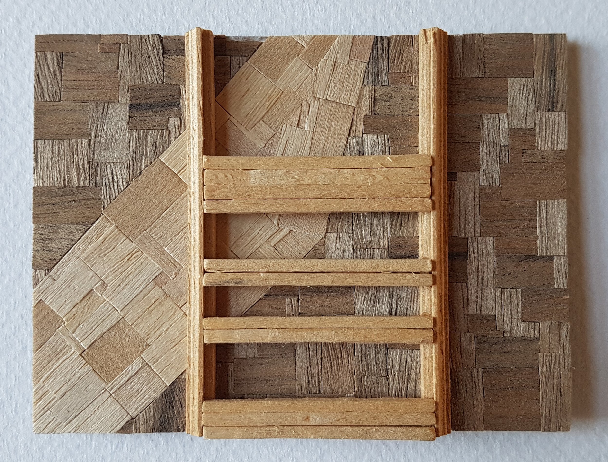 Series 64-39 (2013): wood veneers and mixed media 10cm x 8cm