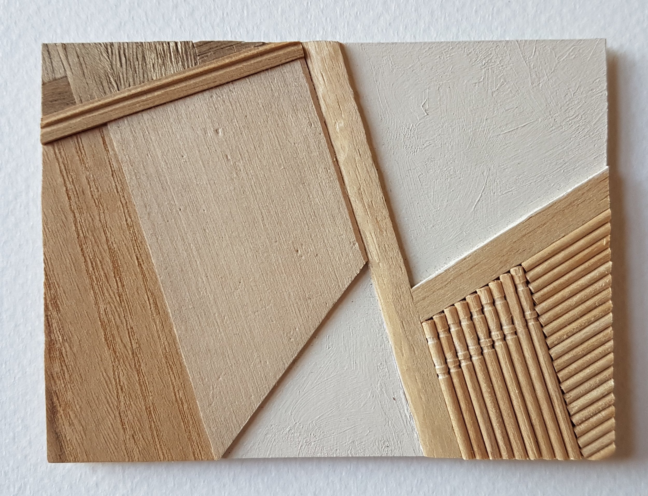 Series 64-44 (2013): wood veneers and mixed media 10cm x 8cm