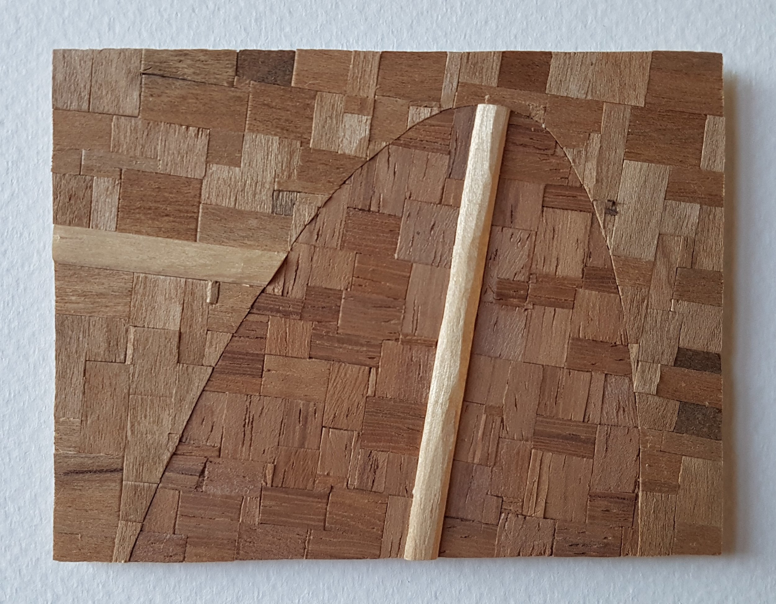 Series 64-46 (2013): wood veneers and mixed media 10cm x 8cm