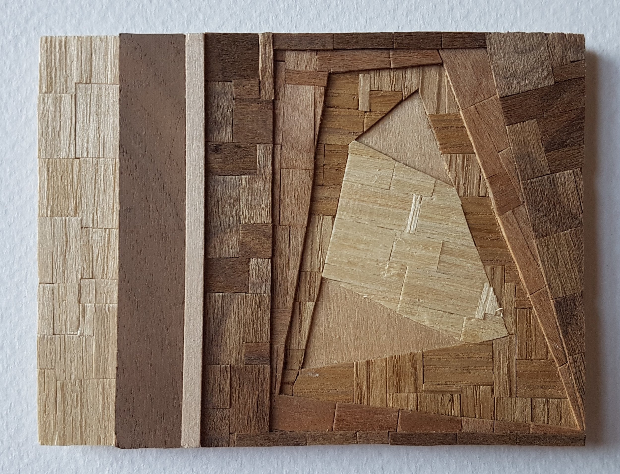 Series 64-50 (2013): wood veneers and mixed media 10cm x 8cm