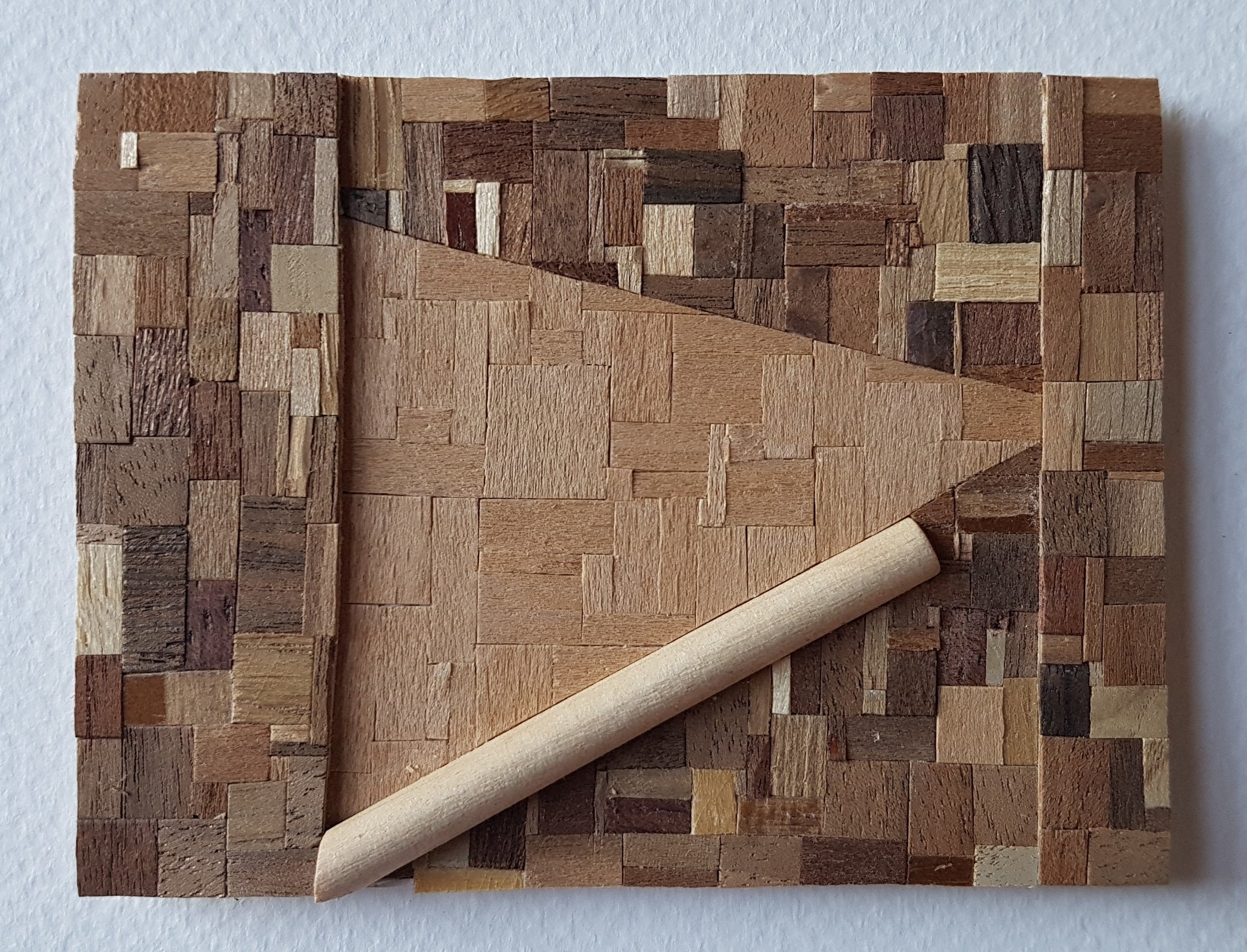 Series 64-51 (2013): wood veneers and mixed media 10cm x 8cm